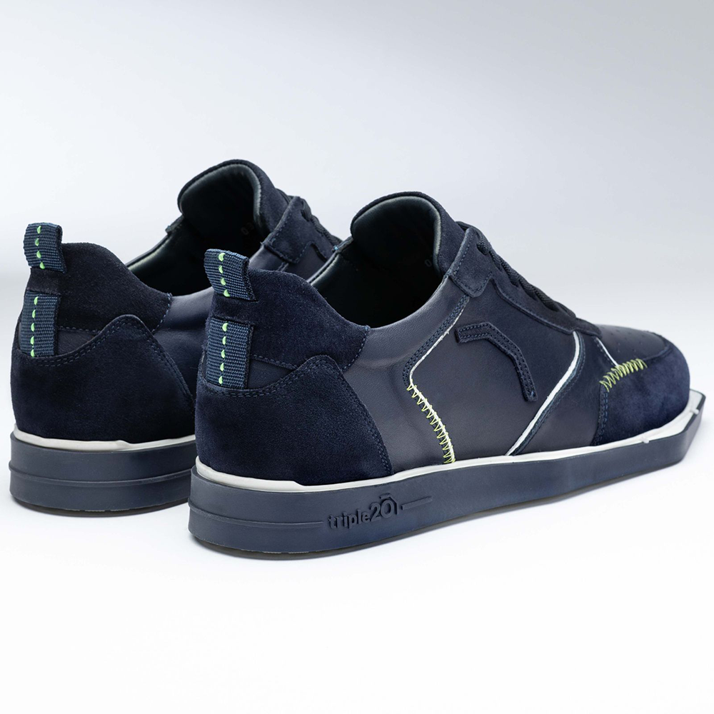 Kožené šipkové boty Triple20 – modrobílé