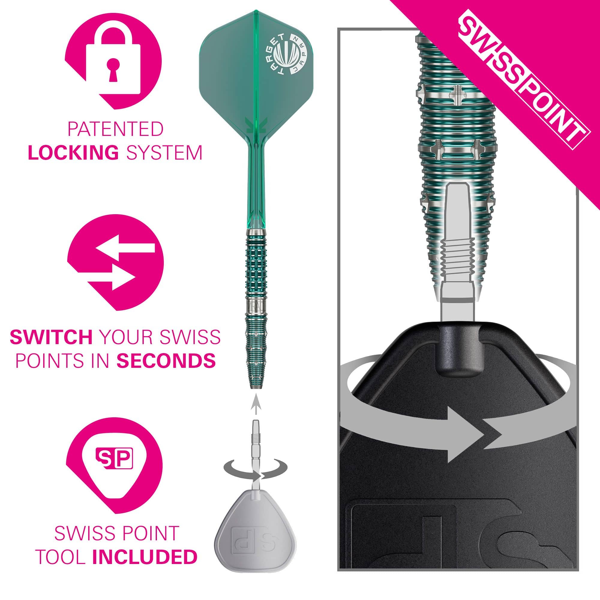 Target Japan Mikuru Suzuki The Miracle GEN7 Swiss Point Steeldarts - 23 g Abgebildet sind Target Japan Mikuru Suzuki The Miracle GEN7 Swiss Point Steeldarts - 23g. Die Darts sind für professionelle Spieler geeignet.