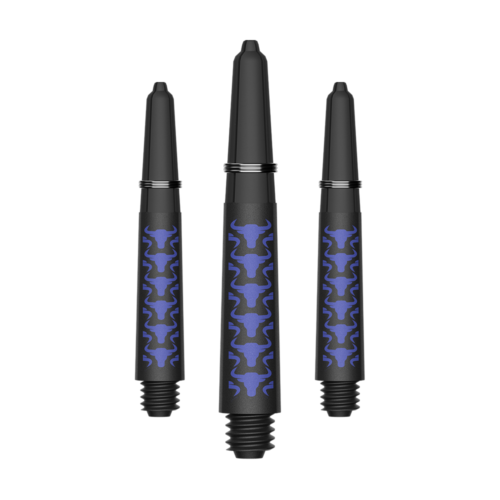 Bulls NL Capo Carbon Shafts - Blue Zu sehen sind BullsNL Capo Carbon Shafts in Blau, Größe Short 34mm. Das Produkt ist ein Set aus Kohlefaser-Dartschäften.