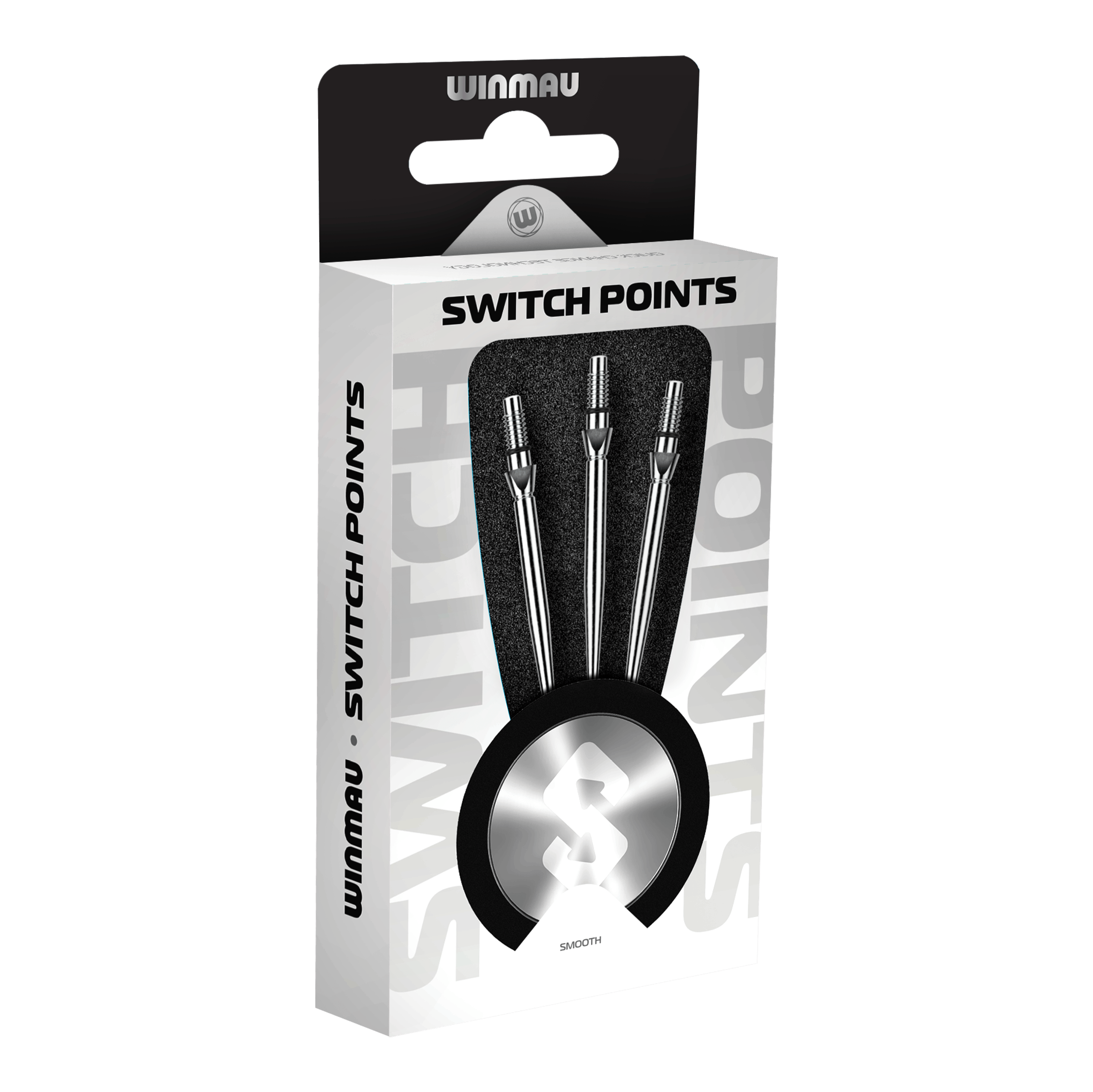 Końcówki do lotek Winmau Switch Point Smooth steel - efekt srebrny Abgebildet sind Winmau Switch Point Smooth Steeldartspitzen in Silver Effect. Diese glatten Dartspitzen sind silbern und für Steeldarts geeignet.