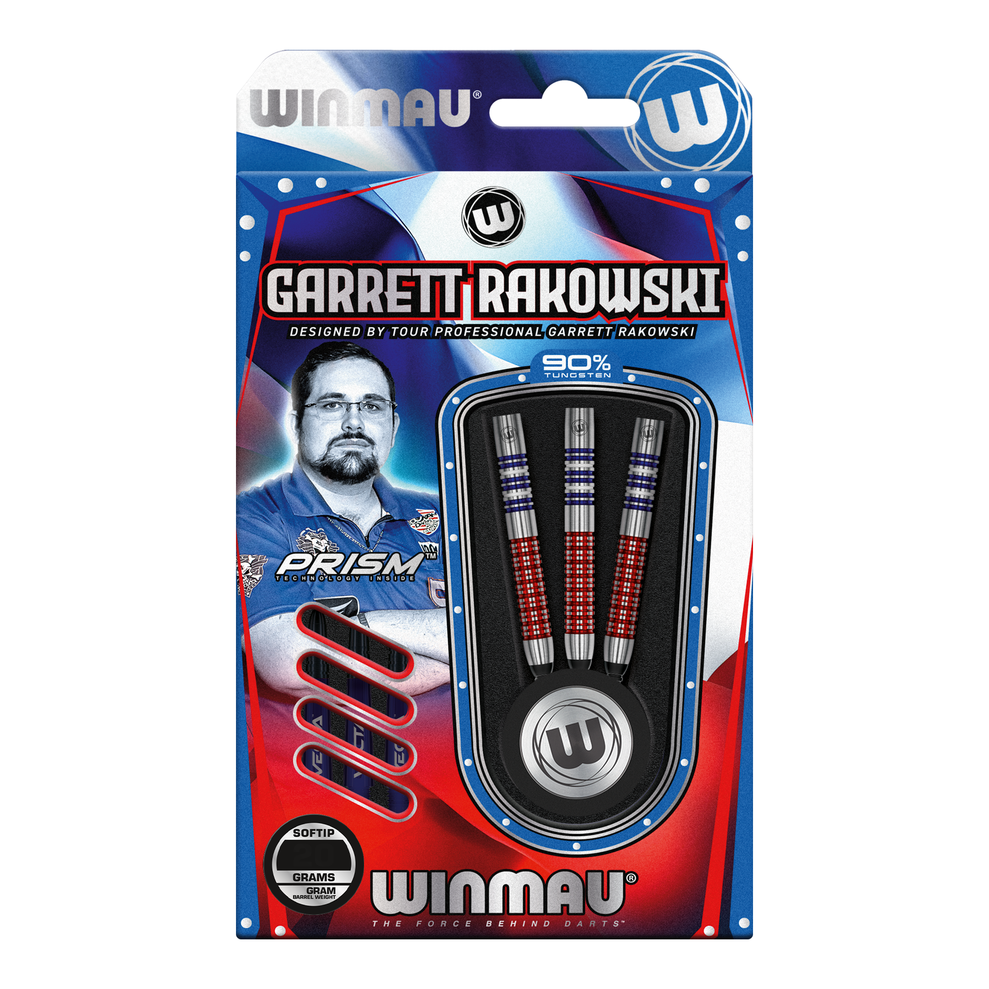 Winmau Garret Rakowski zachte dartpijlen - 20 g