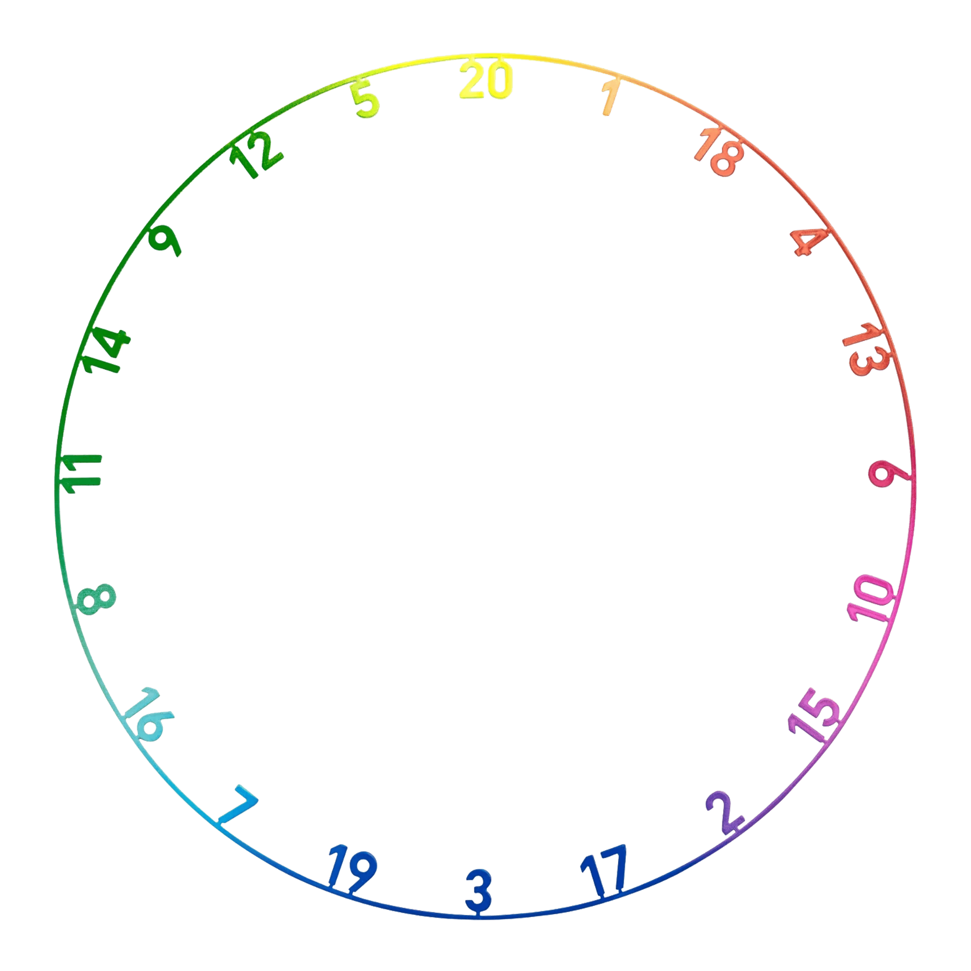 Precise 180 Endorphine Steeldartboard mit Nummernring - Spectrum Auf dem Bild sieht man das Precise 180 Endorphine Steeldartboard mit Nummernring in der Ausführung Spectrum. Das Dartboard ist deutlich und detailreich zu sehen.