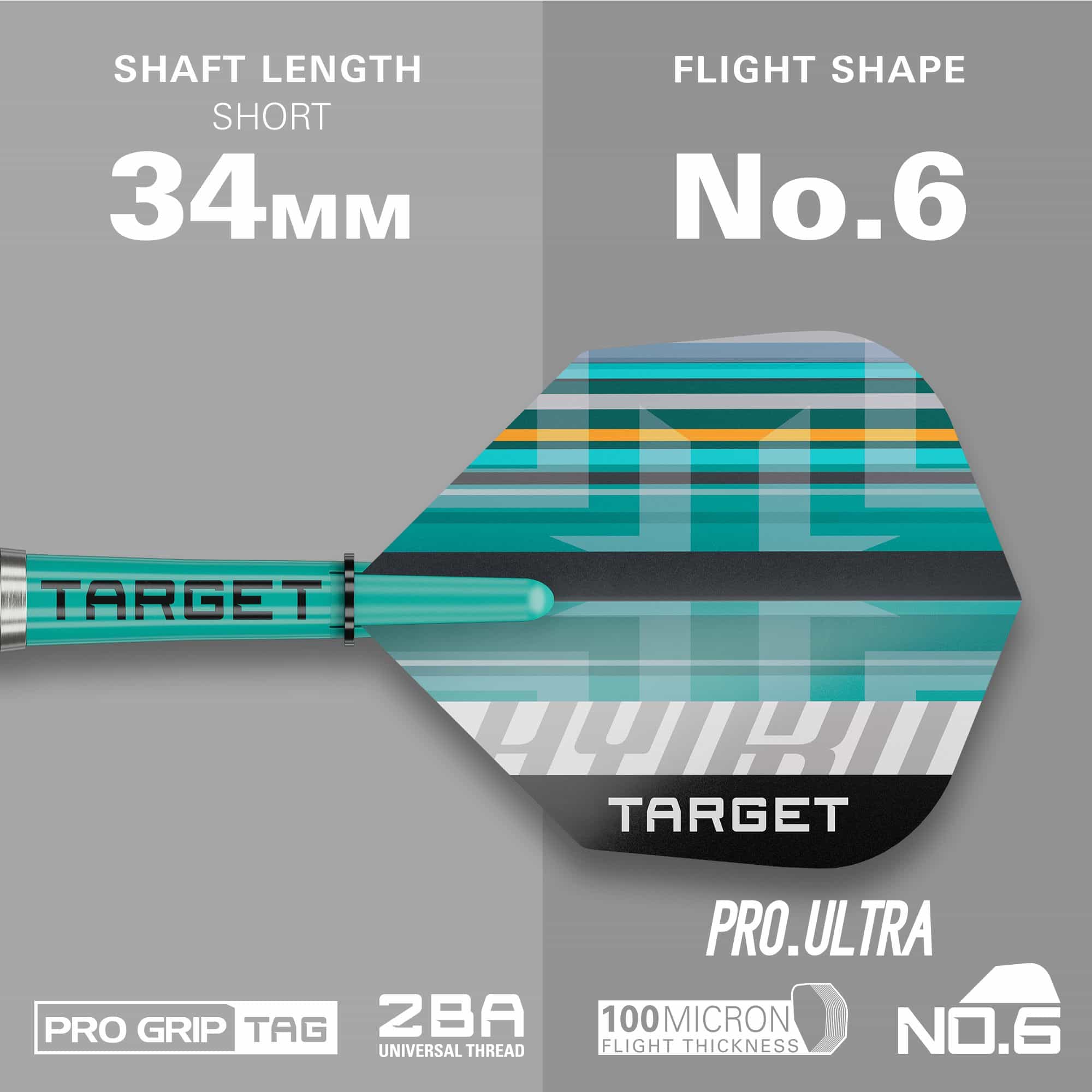 Target Hydro 12 freccette morbide Das Bild zeigt die Target Hydro 12 Softdarts. Sie sind in einem modernen Design für Dartspieler gefertigt.