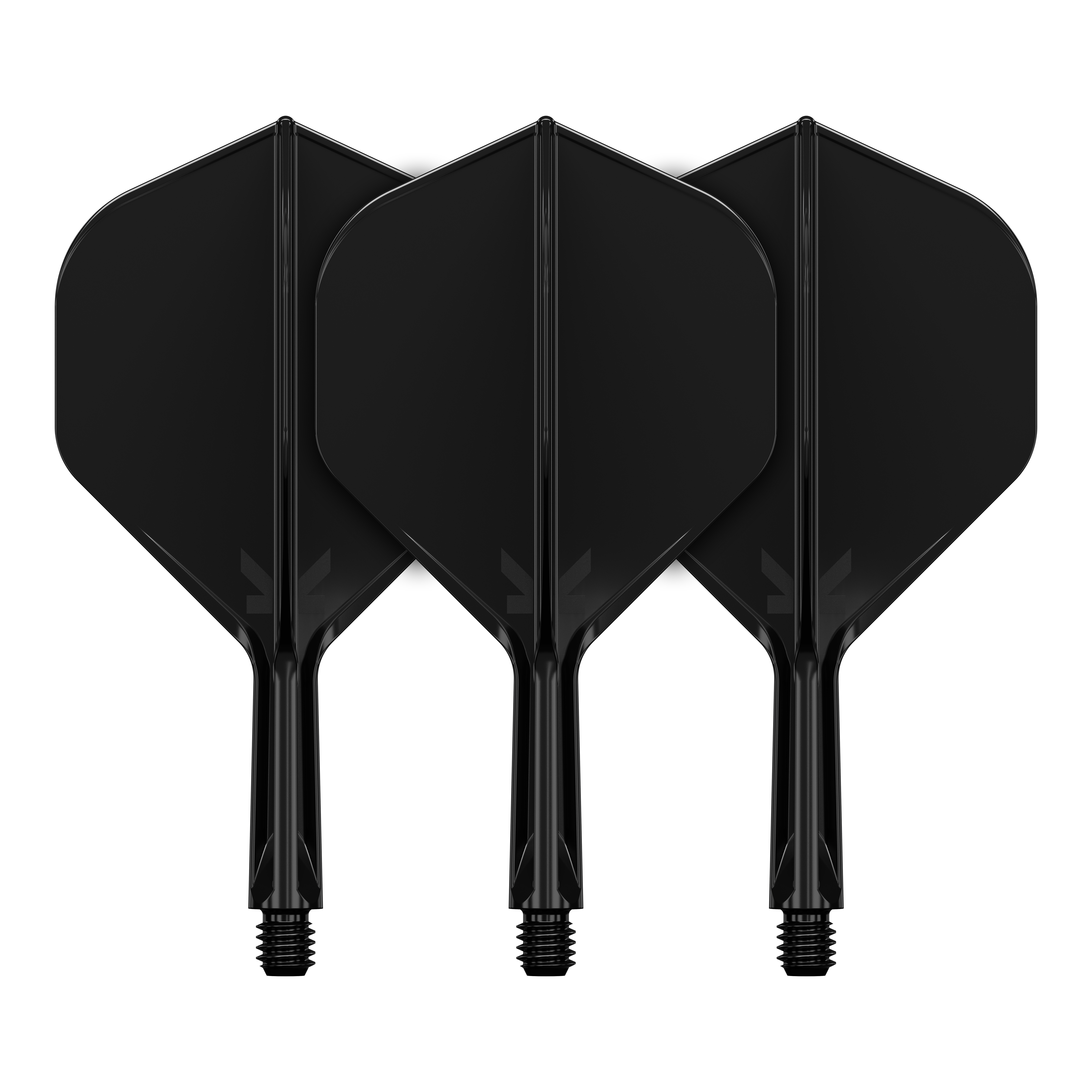System lotu Target K-Flex No2 Standard – czarny Abgebildet ist ein Produkt mit dem Namen 410019_Target_K-Flex_No2_Standard_Flights_Schwarz_19mm_2. Es handelt sich wahrscheinlich um schwarze Standard-Flights für Darts.