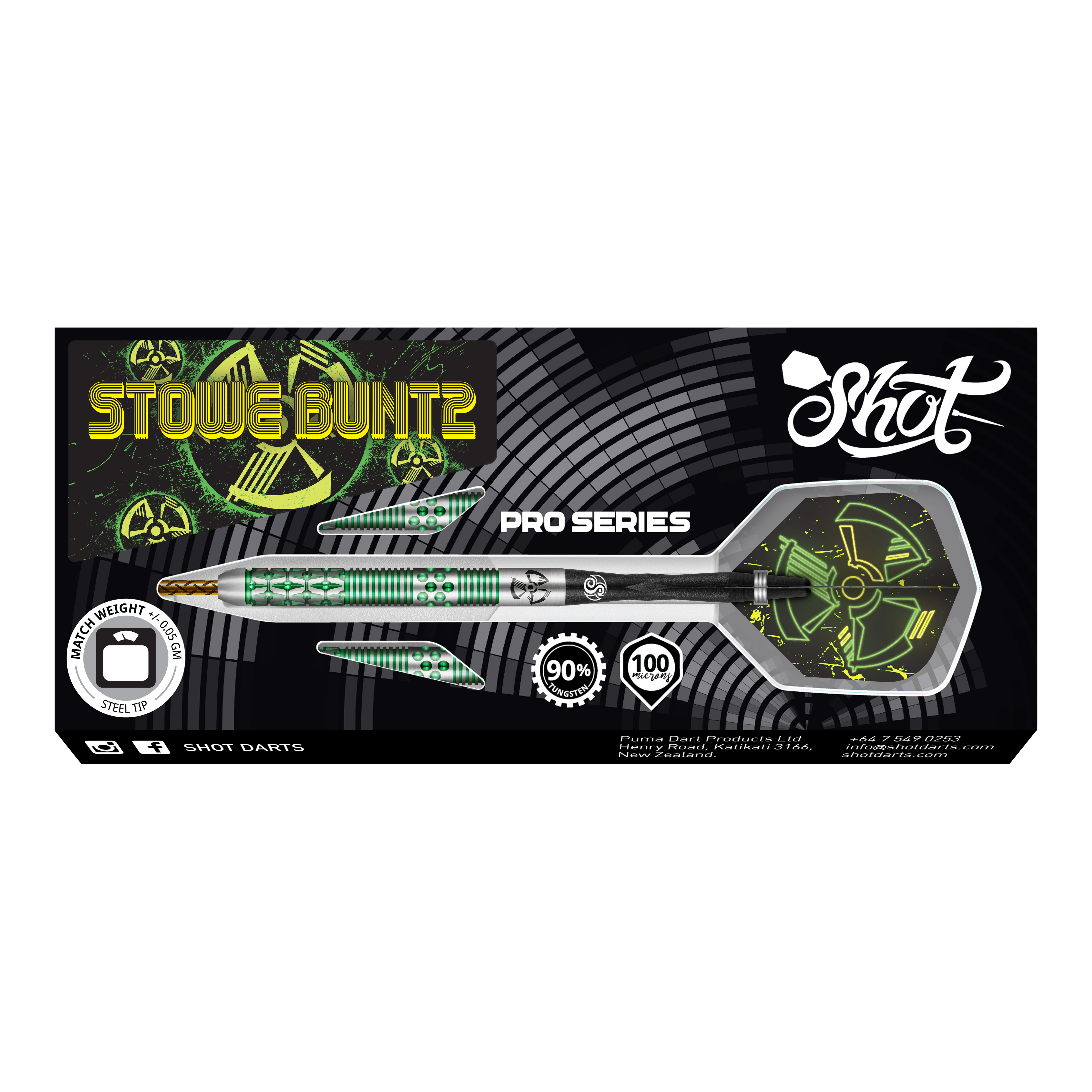 Shot Pro-Series Stowe Buntz 2 Steeldarts - 23g