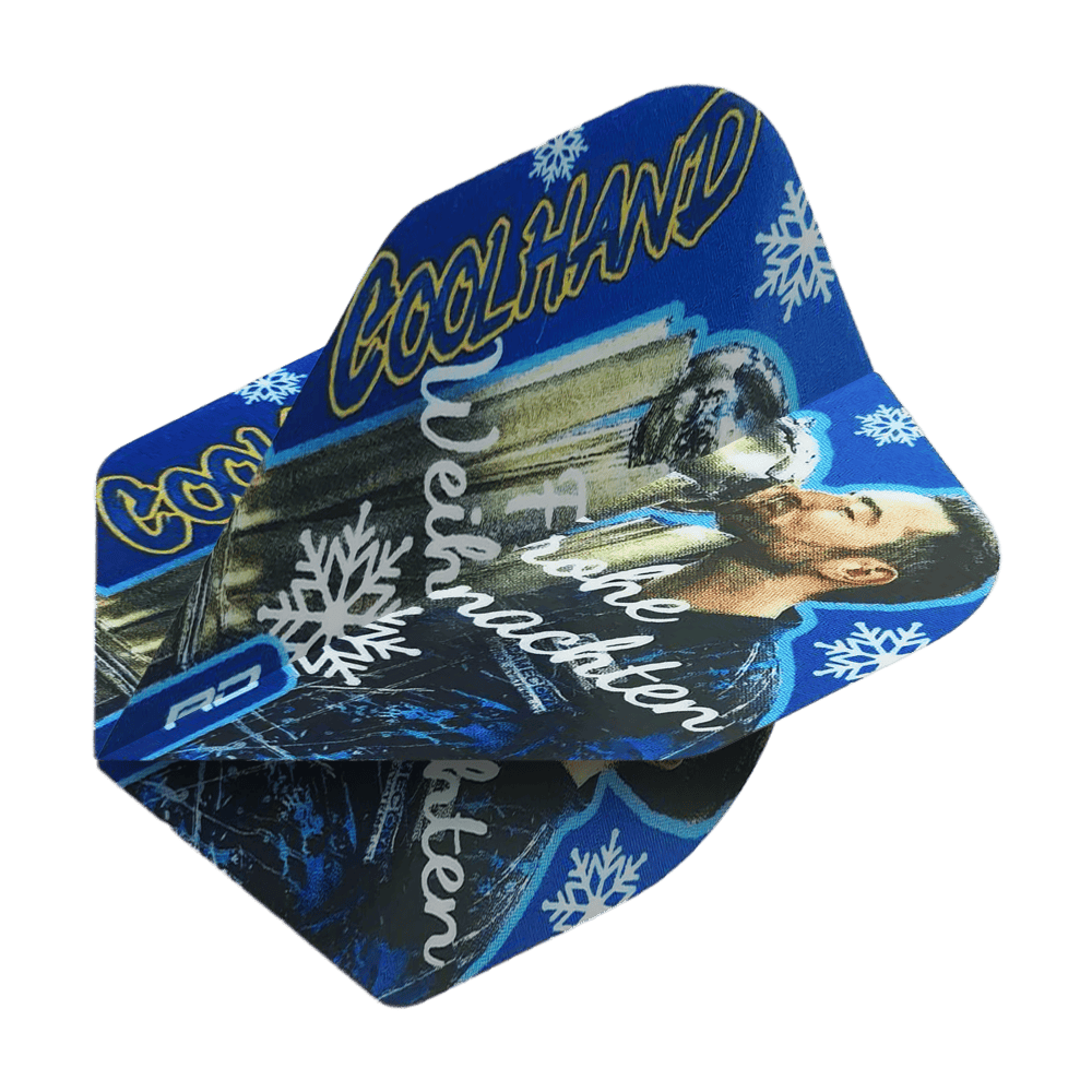 Voli standard di Buon Natale di Red Dragon Luke Humphries Abgebildet ist das Produkt WF-16_Red_Dragon_Luke_Humphries_Frohe_Weihnachten_Standard_Flights_2. Dies sind Dart-Flights im Standard-Design mit einem Weihnachtsgruß.