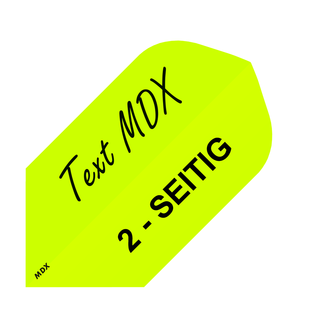 10 Satz Bedruckte Flights 2-Seitig - Wunschtext - MDX Slim