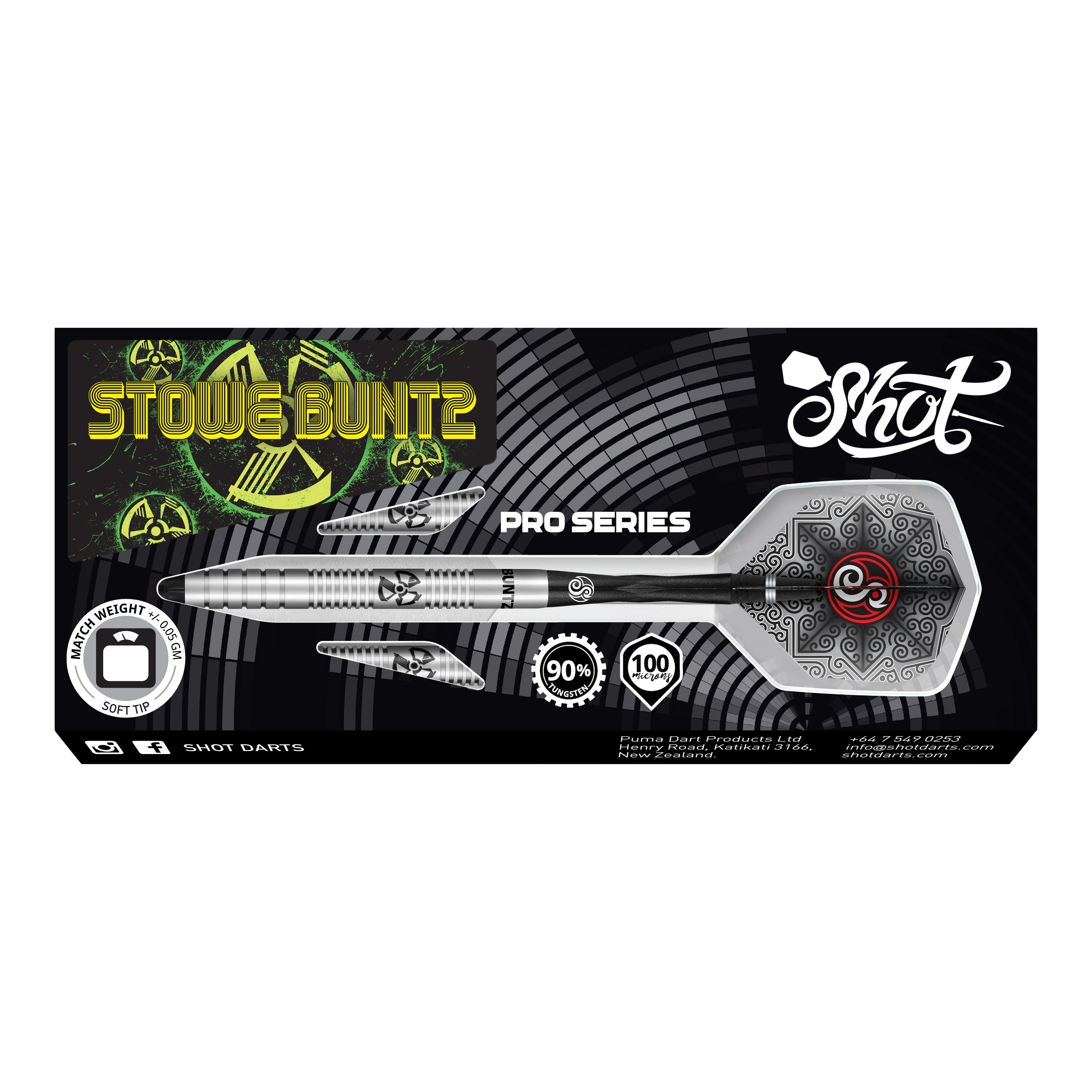 Shot Pro-Series Stowe Buntz Zachte Darts - 21g