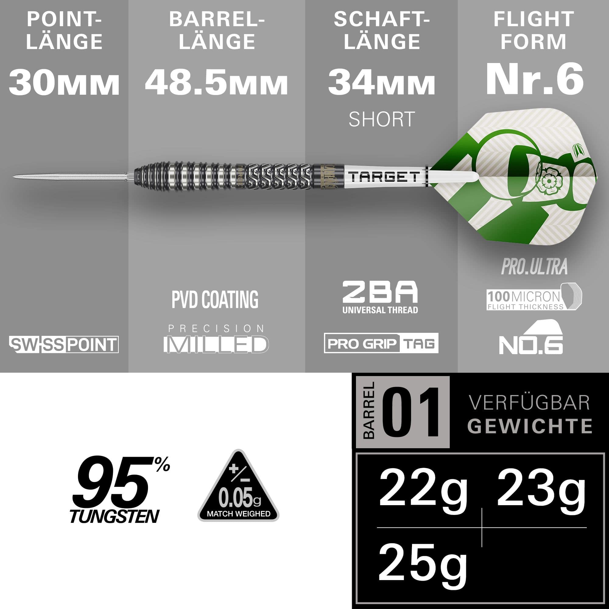 Target Charlie Manby Swiss Points Steeldarts Hier sind die Target Charlie Manby Swiss Points Steeldarts dargestellt. Das Design ist modern und bietet eine gute Griffigkeit.