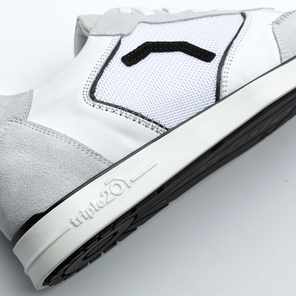 Chaussures à fléchettes en cuir textile Triple20 - Blanc Noir