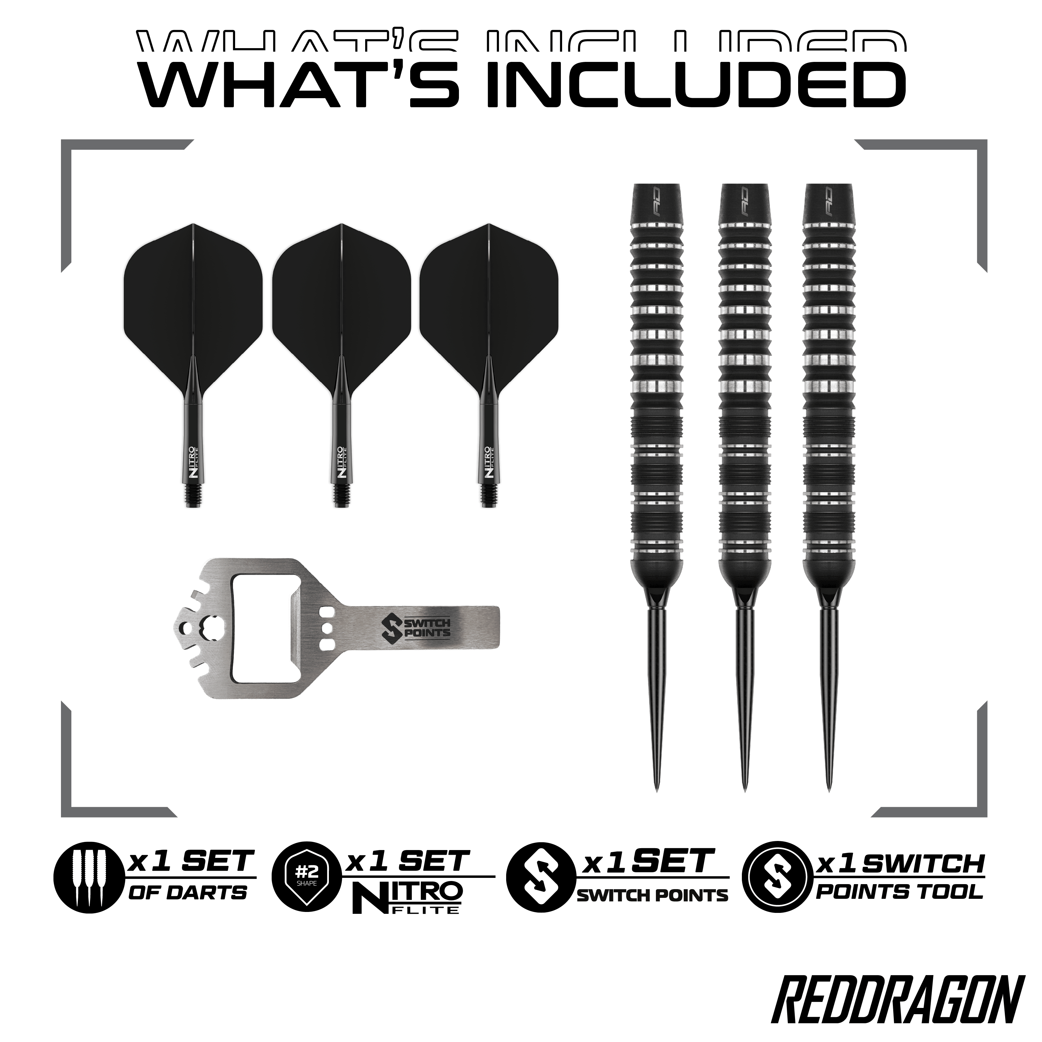 Ocelové šipky Red Dragon Sable Parallel Switch Point Hier ist der Red Dragon Sable Parallel Switch Point Steeldarts zu sehen. Diese Steeldarts stehen für Qualität und Langlebigkeit.
