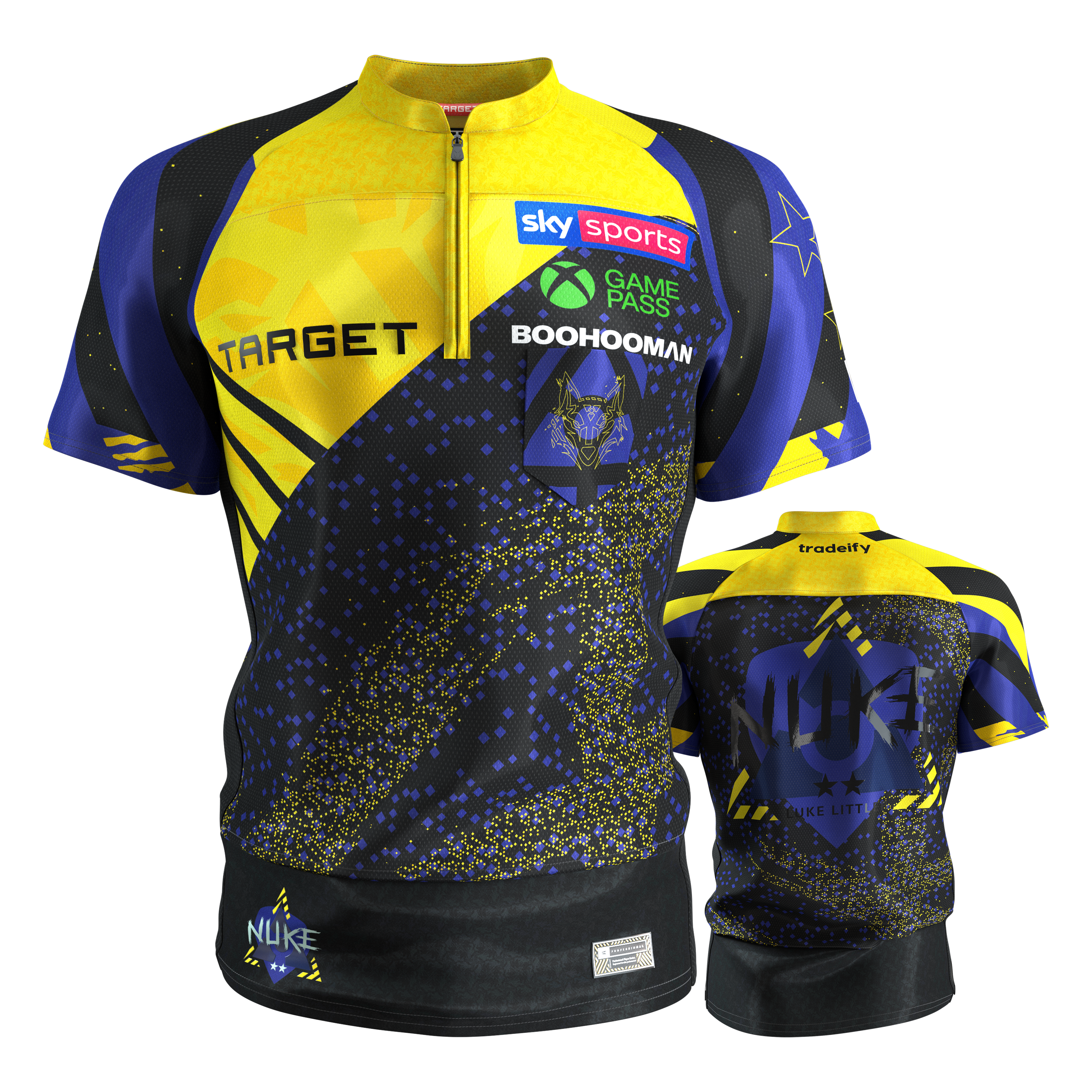 Target Luke Littler Dartshirt 2027 Abbildung des Target Luke Littler Dartshirt 2027. Das Dartshirt ist modern und sportlich geschnitten.