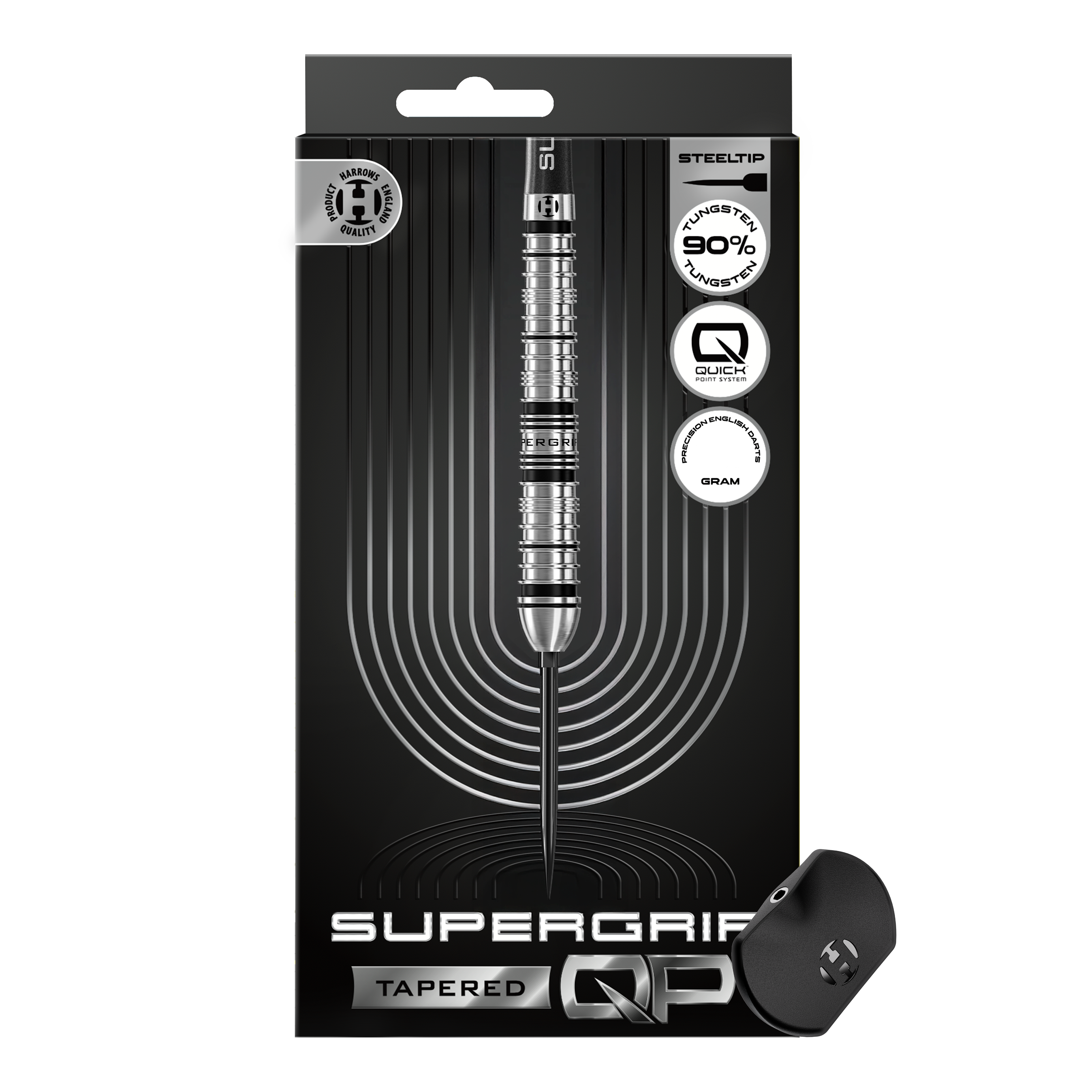 Fléchettes en acier Harrows Supergrip à pointe rapide conique Zu sehen sind die Harrows Supergrip QP Tapered Quick Point Steeldarts. Die Darts bieten ein modernes Design und optimale Spieleigenschaften.