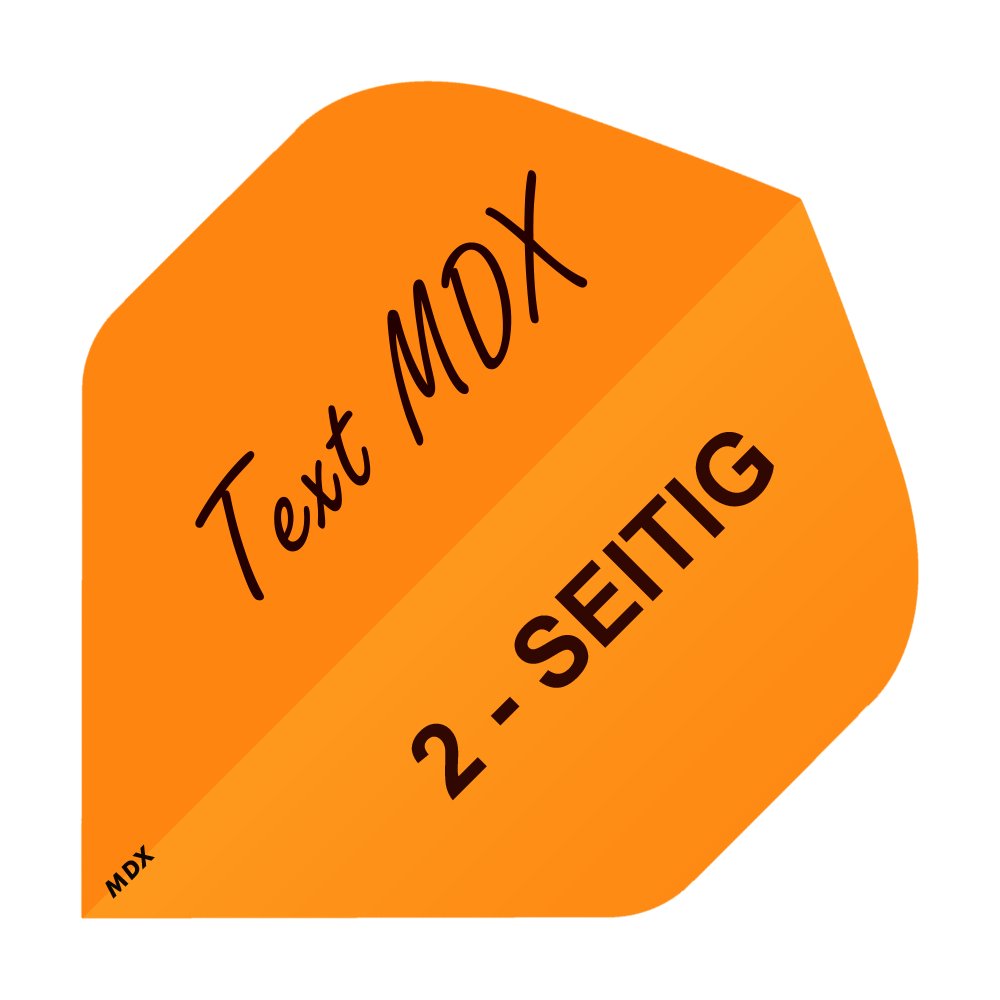 10 set of printed flights on 2 sides - desired text - MDX standard