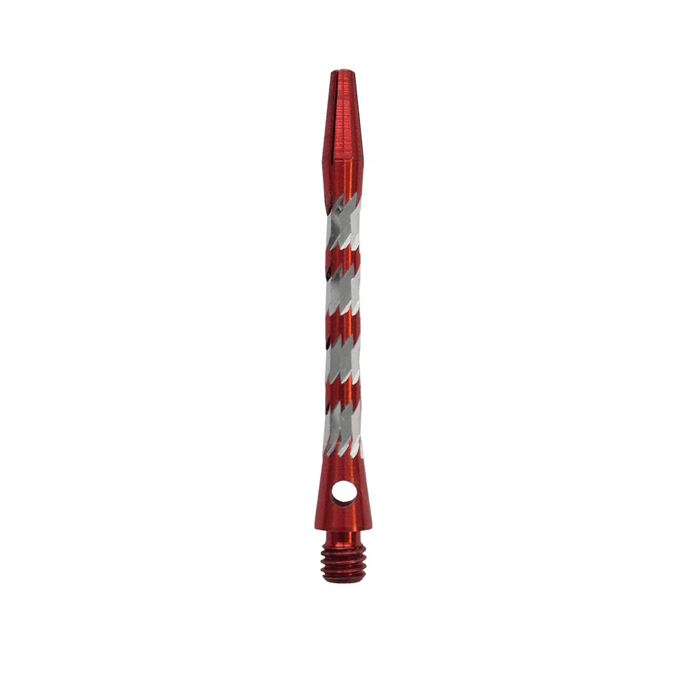 Tiges en aluminium Bulls NL Minor - Rouge - 46 mm Bulls NL Minor Aluminium Shafts in Rot, 46 mm lang. Das Bild zeigt einen roten Aluminiumschaft für Dartpfeile.