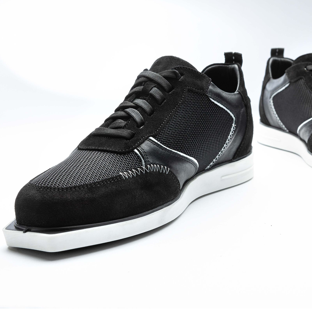 Zapatos De Dardos De Cuero Textil Triple20 - Negro Blanco