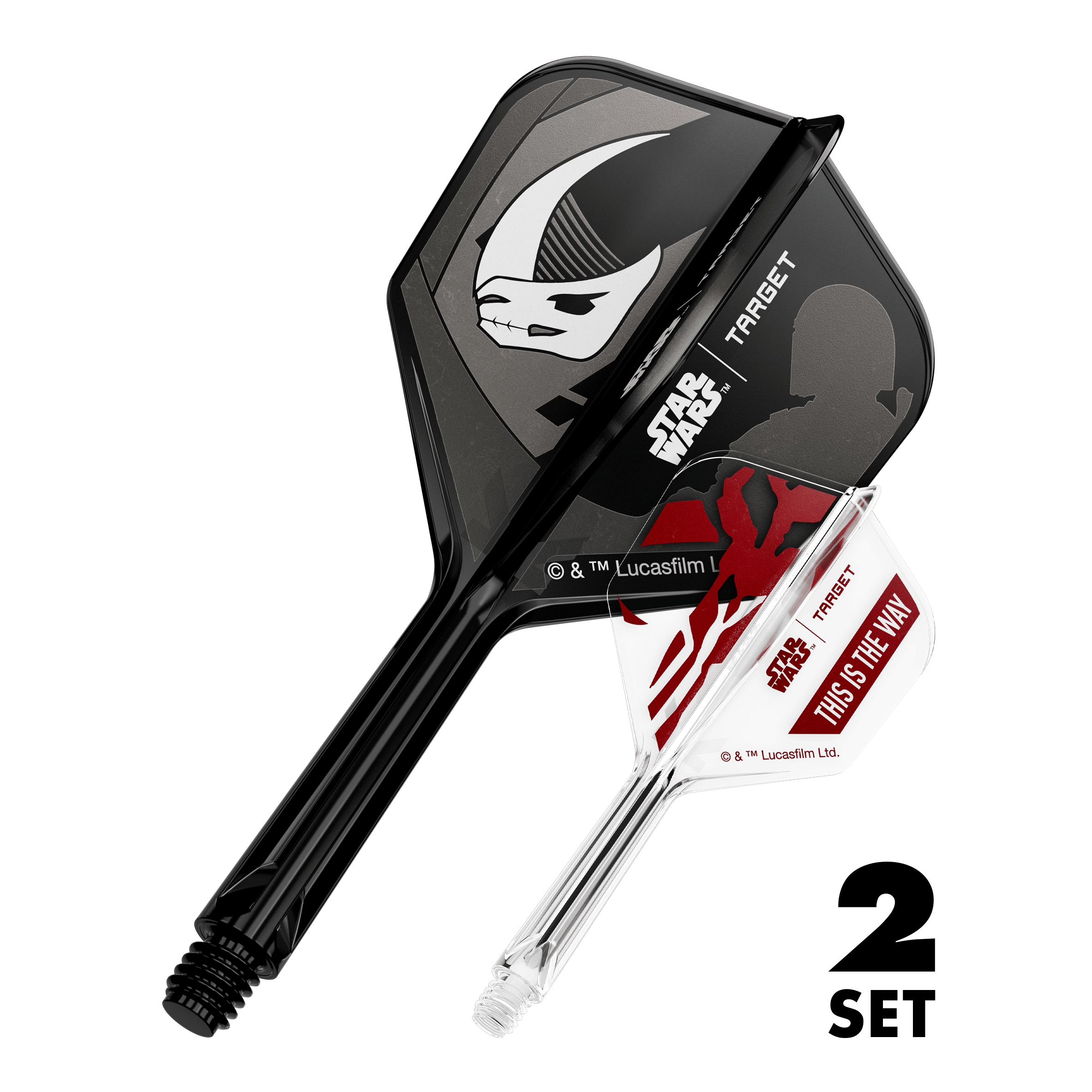 Target Star Wars K-Flex-Set Mandalorian No6 Flights Bild zeigt das Produkt mit dem Dateinamen 410624_Target_StarWars_K-Flex_Mandalorian_2PackSet_No6_Flights_26mm_1. Die Grafik stellt vermutlich ein Star Wars Mandalorian Thema dar.