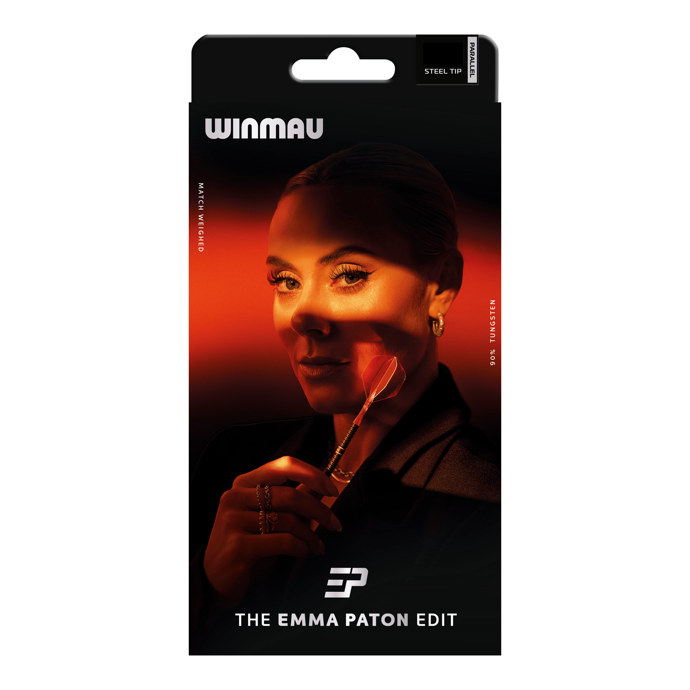 Abgebildet ist das Produkt Winmau Emma Paton Edit Steeldarts - 23 g. Die Steeldarts sind speziell für Dartspieler entworfen.