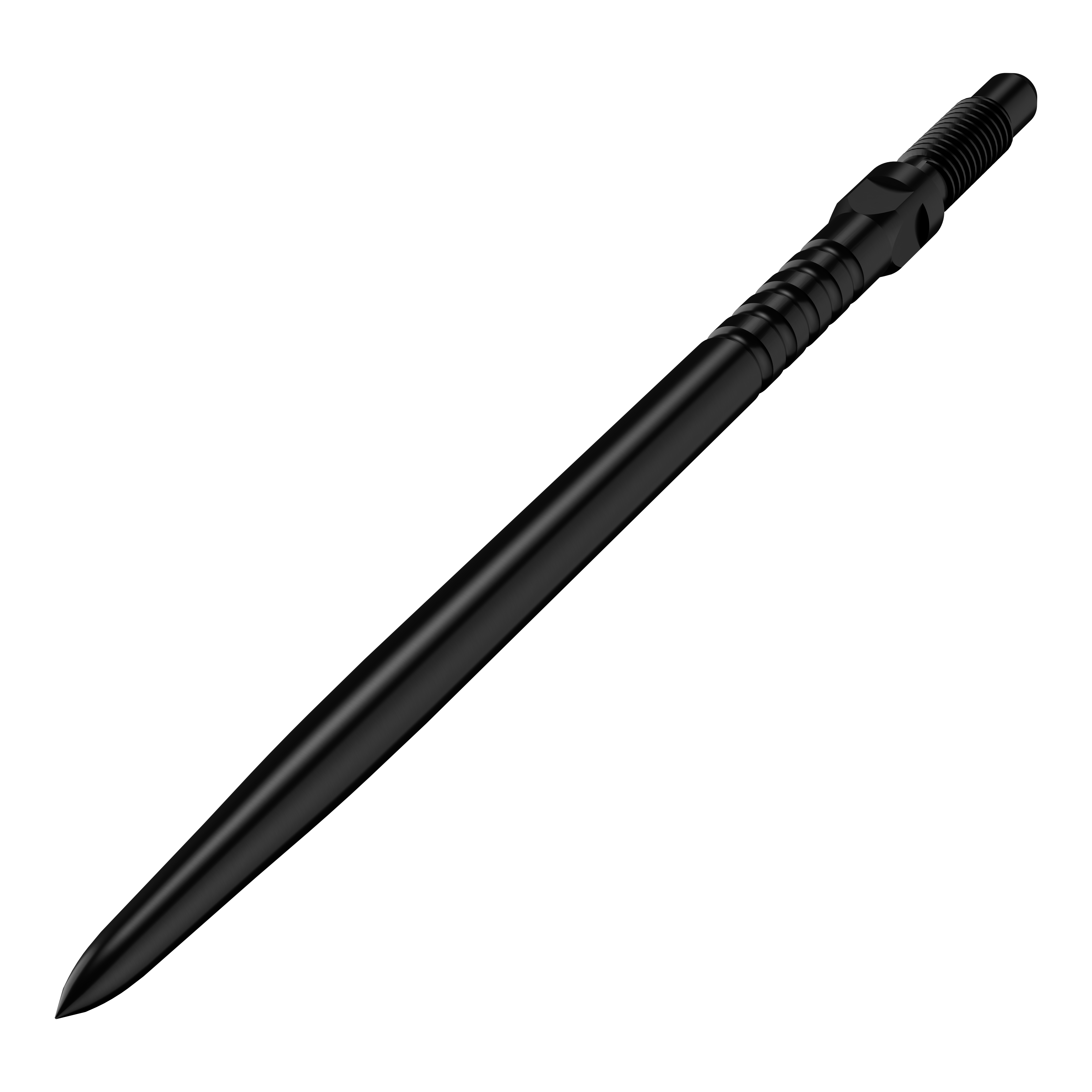 Das Bild zeigt eine Dartspitze als Zubehör. Es handelt sich um BullsNL Convertible Point mit Ringed Grip in Schwarz und 40mm Länge.