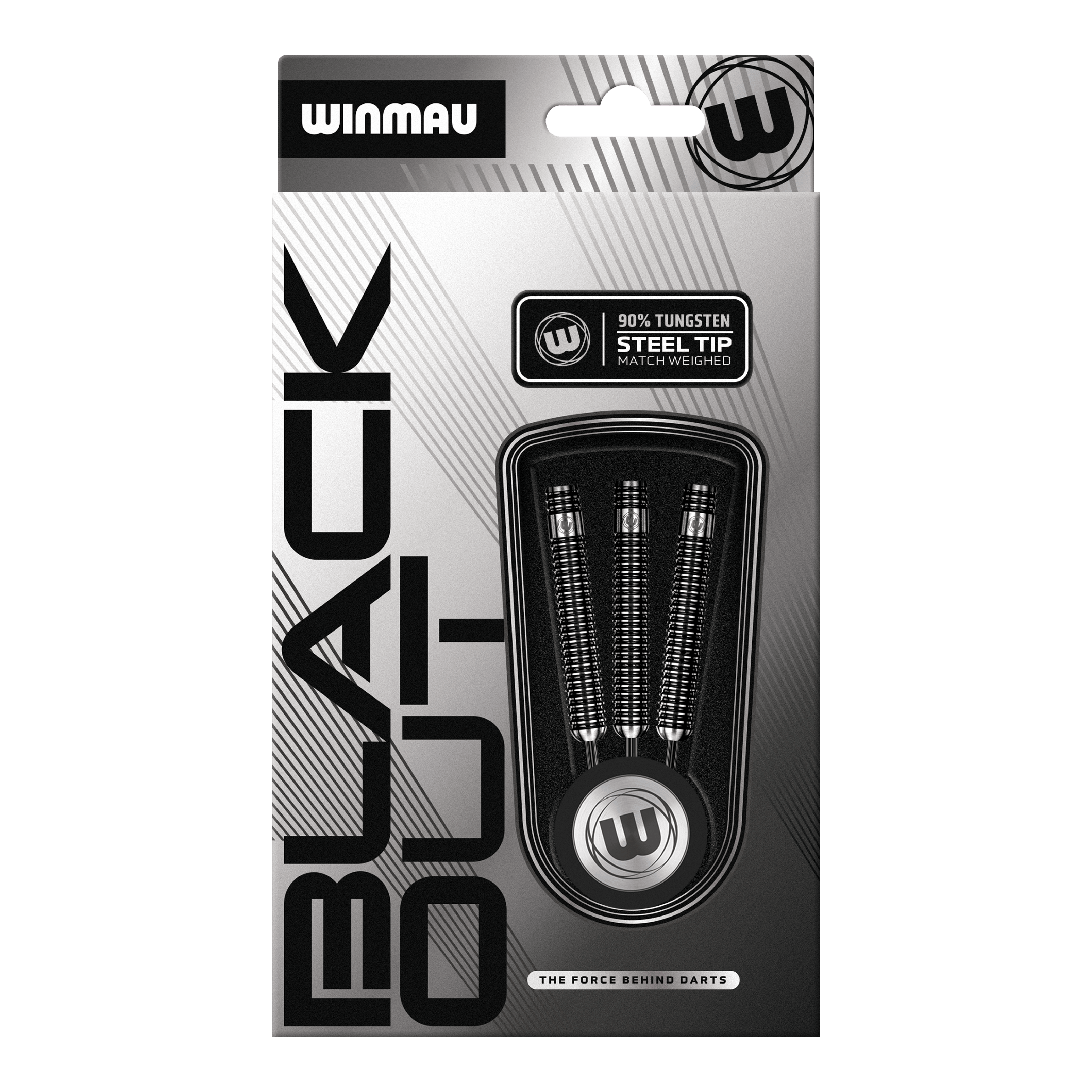 Das Bild zeigt die Winmau Blackout Variante 1 Steeldarts. Diese Steeldarts sind aus Tungsten gefertigt und für Präzision entwickelt.
