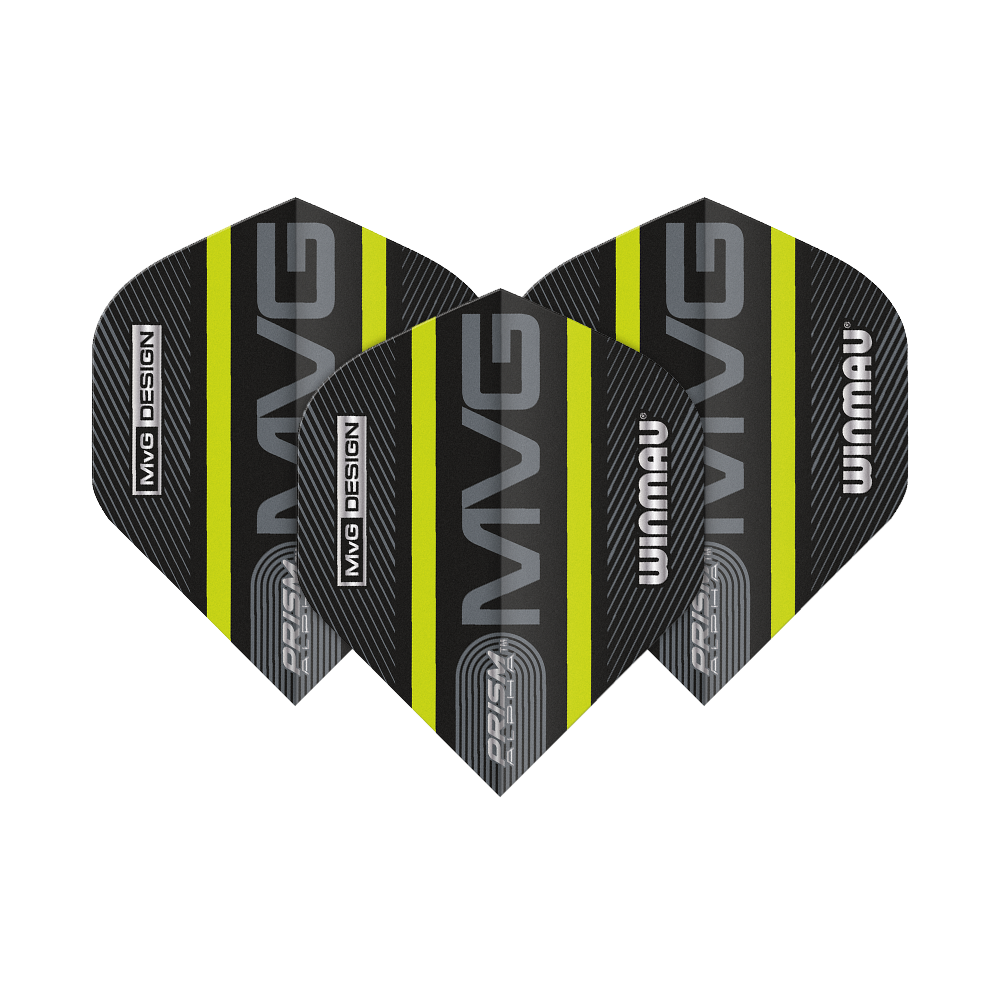 6915-188_Winmau_Prism_Alpha_MvG_Green_Standard_Flights_1DsuqRMQsWxUEQ Winmau Prism Alpha MvG Green Standard Flights in auffallender Optik. Die Flights liegen formschön nebeneinander.