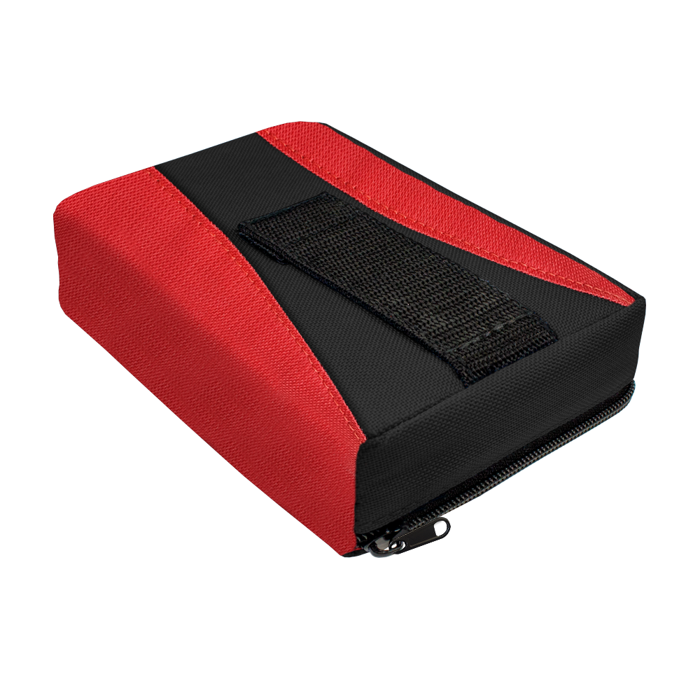 703_The_Pak_Multi_Dartcase_Rot_Schwarz_3 Das Bild zeigt das Produkt "The Pak Multi Dartcase - Rot Schwarz". Es ist ein Dart-Etui in den Farben Rot und Schwarz mit Reißverschluss und Trageschlaufe.