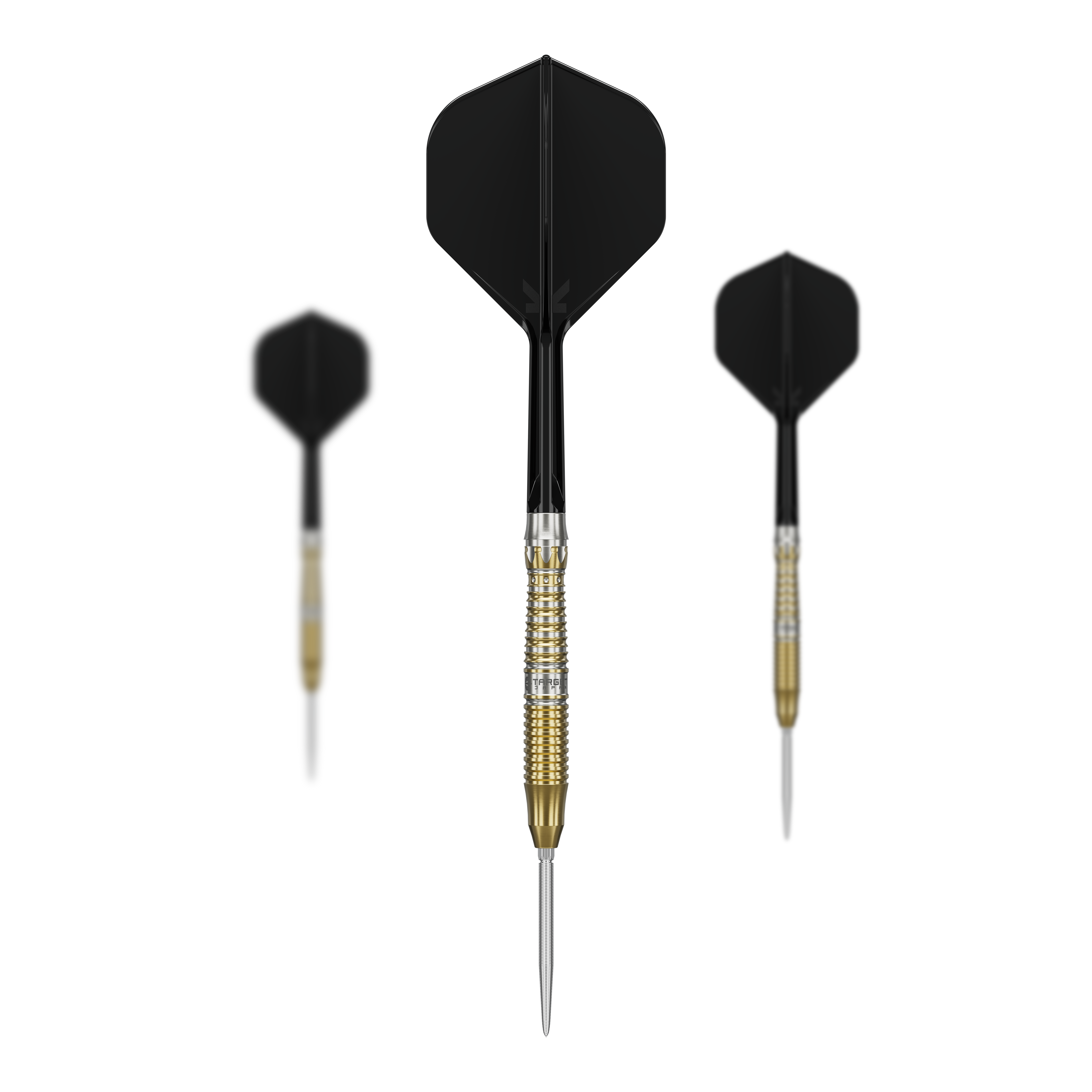 Dieses Bild präsentiert die Target Japan Black Marque Enzo Swiss Point Steeldarts im Set. Die Darts sind für professionelle Spieler geeignet.