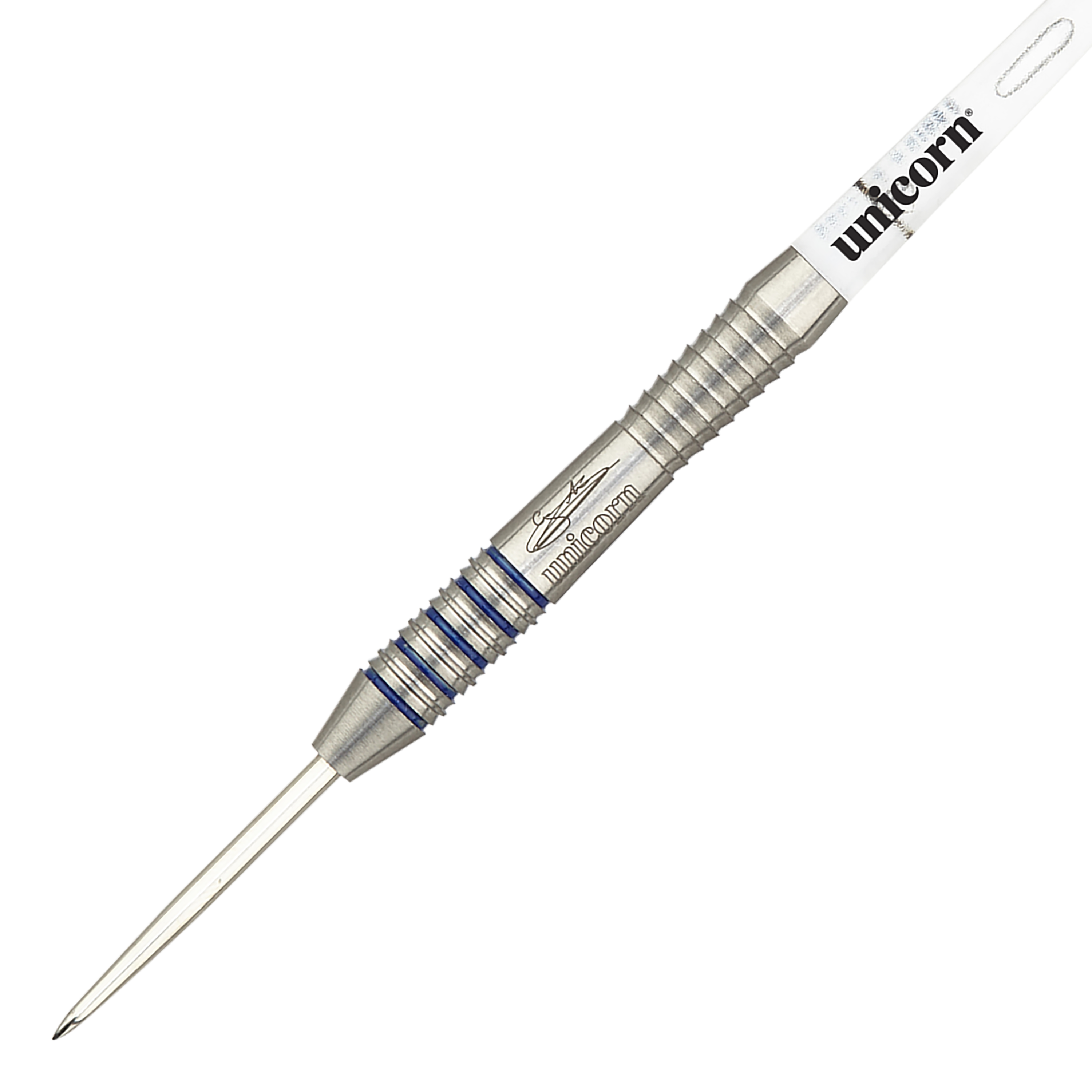 Unicorn Silver Star Var.3 Gary Anderson Steeldarts Abgebildet sind die Unicorn Silver Star Var.3 Gary Anderson Steeldarts. Drei silberfarbene Steeldarts liegen nebeneinander.