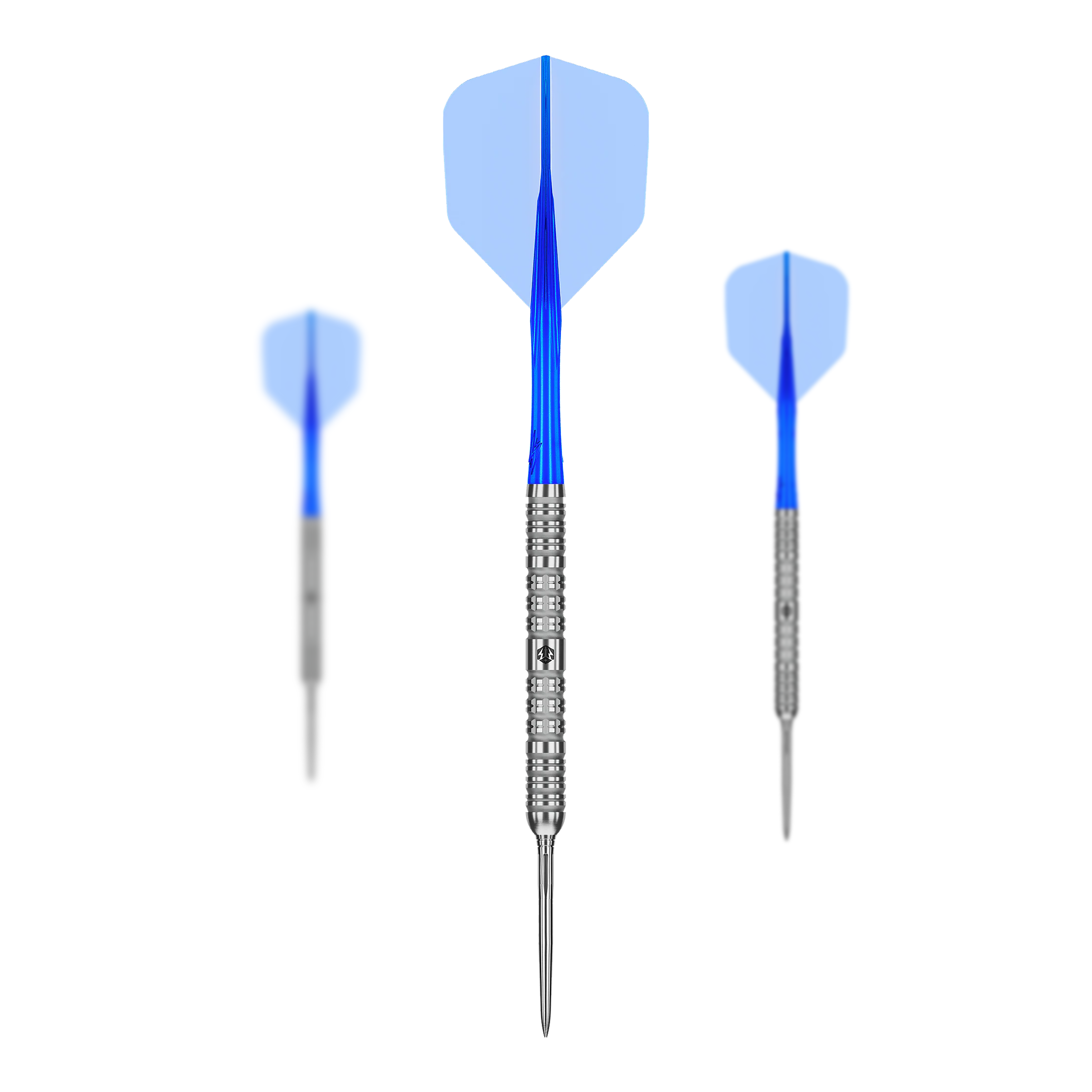 Ocelové šipky Caliburn Rix EZ-EVO R1 Auf diesem Bild sieht man die Caliburn Rix EZ-EVO R1 Steeldarts im Set. Die Steeldarts sind zusammen angeordnet.