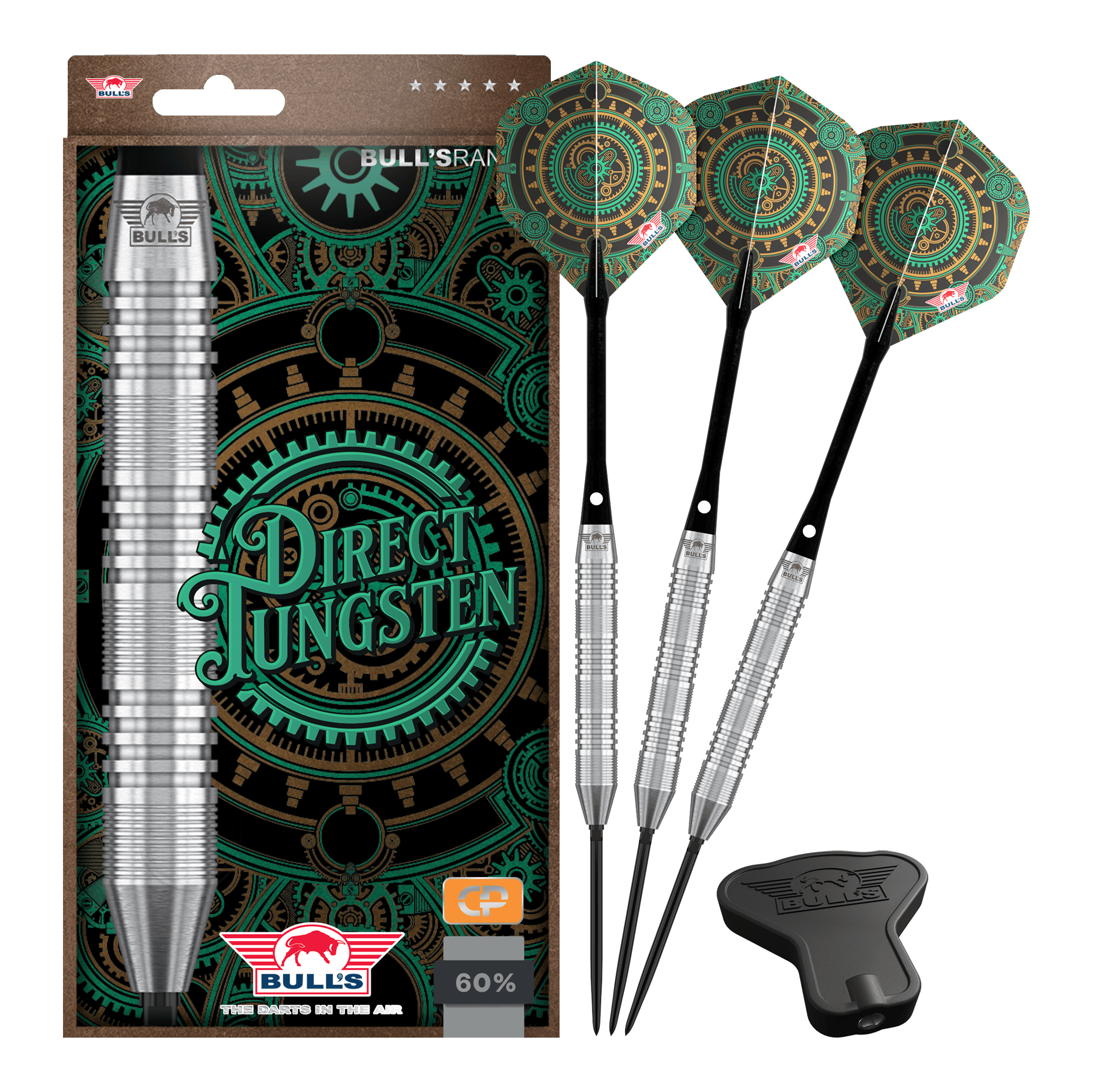 Bulls NL Direct Tungsten Convertible Point Steel Darts - 23g Das Bild zeigt Bulls NL Direct Tungsten Convertible Point Steeldarts - 23g in Komplettansicht. Die Darts sind silberfarben gehalten.