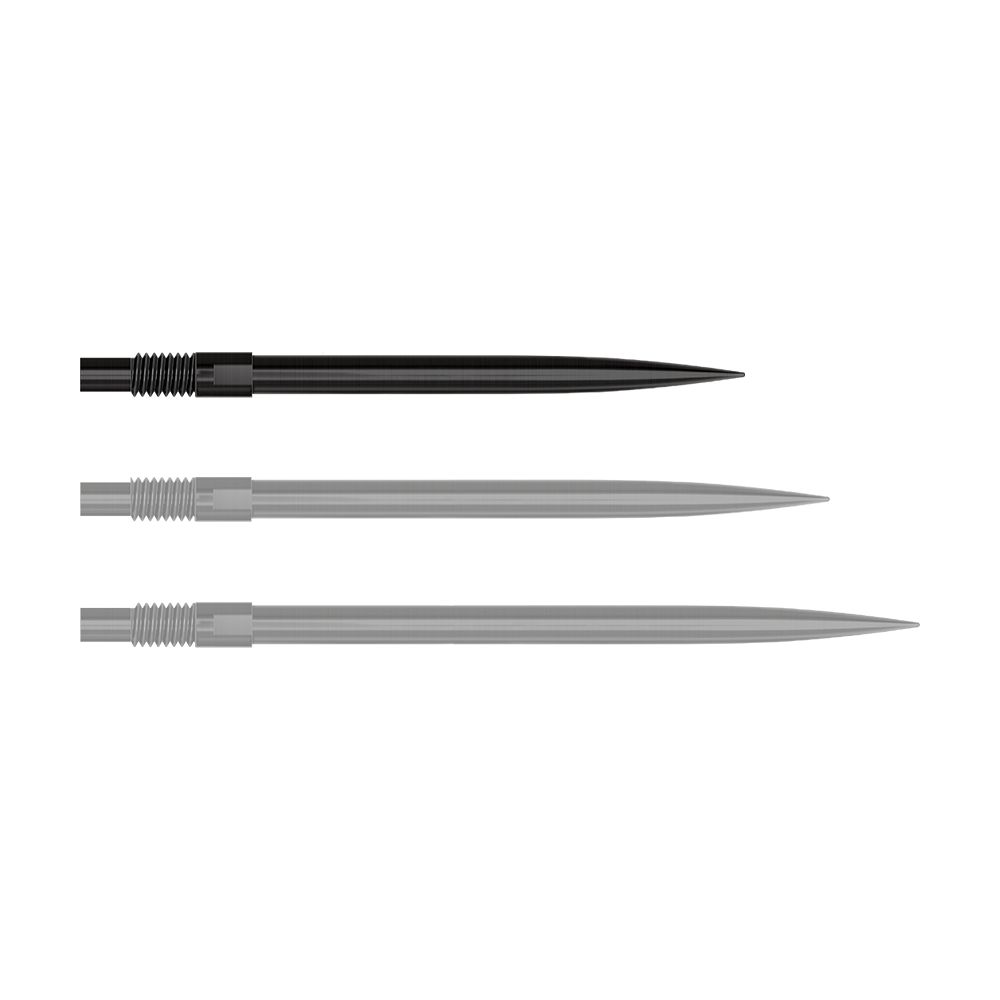 Puntas de dardos Harrows Quick Point - Negras Abgebildet ist ein Produkt mit dem Dateinamen 'QP23974_Harrows_QuickPoint_Dartspitzen_Schwarz_30mm_1'. Das Bild zeigt schwarze Dartspitzen.