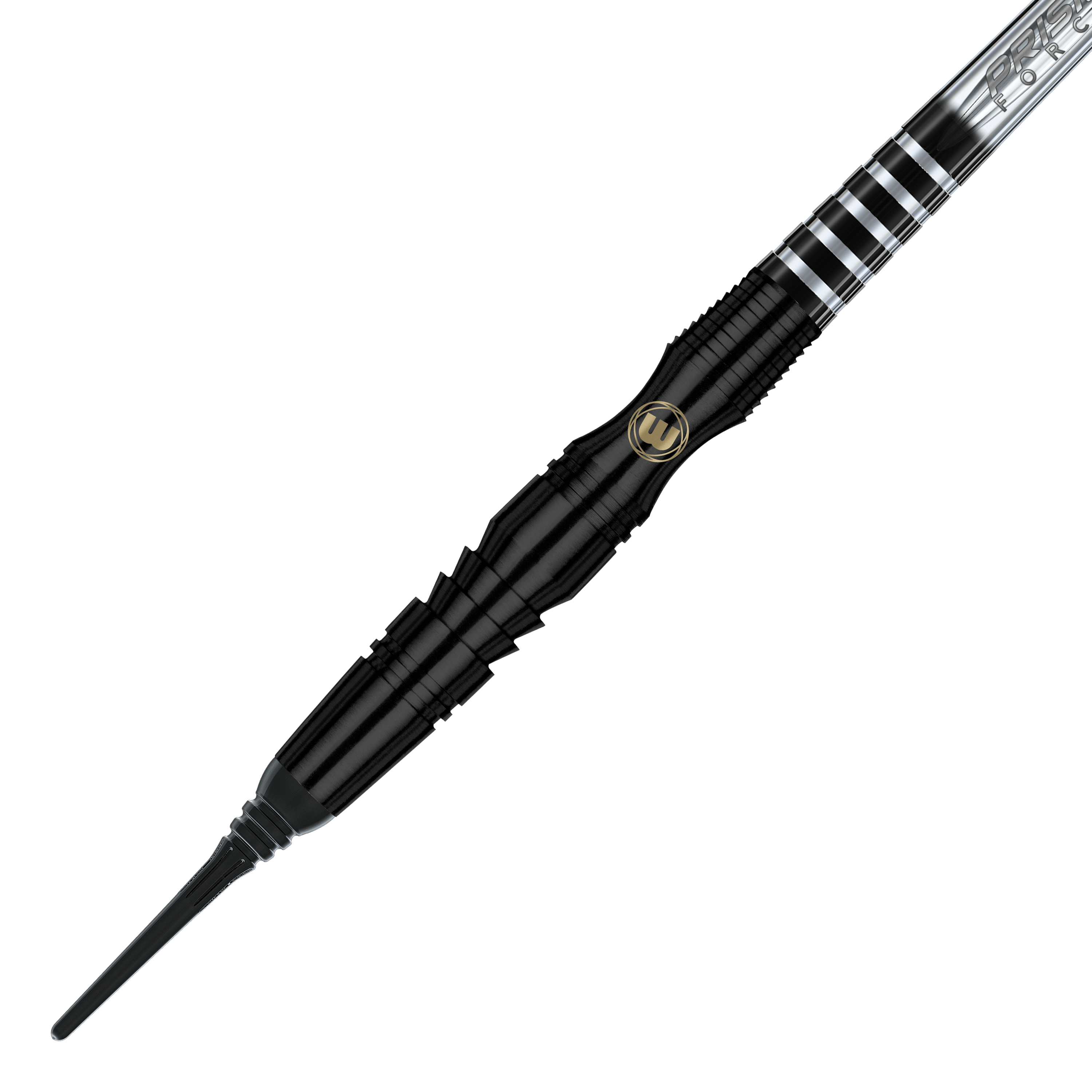 Měkké šipky Winmau Sniper Black - 20g Dies ist ein Winmau Sniper Black Softdart mit einem Gewicht von 20g. Der Dart hat ein elegantes schwarzes Design mit silbernen Akzenten.