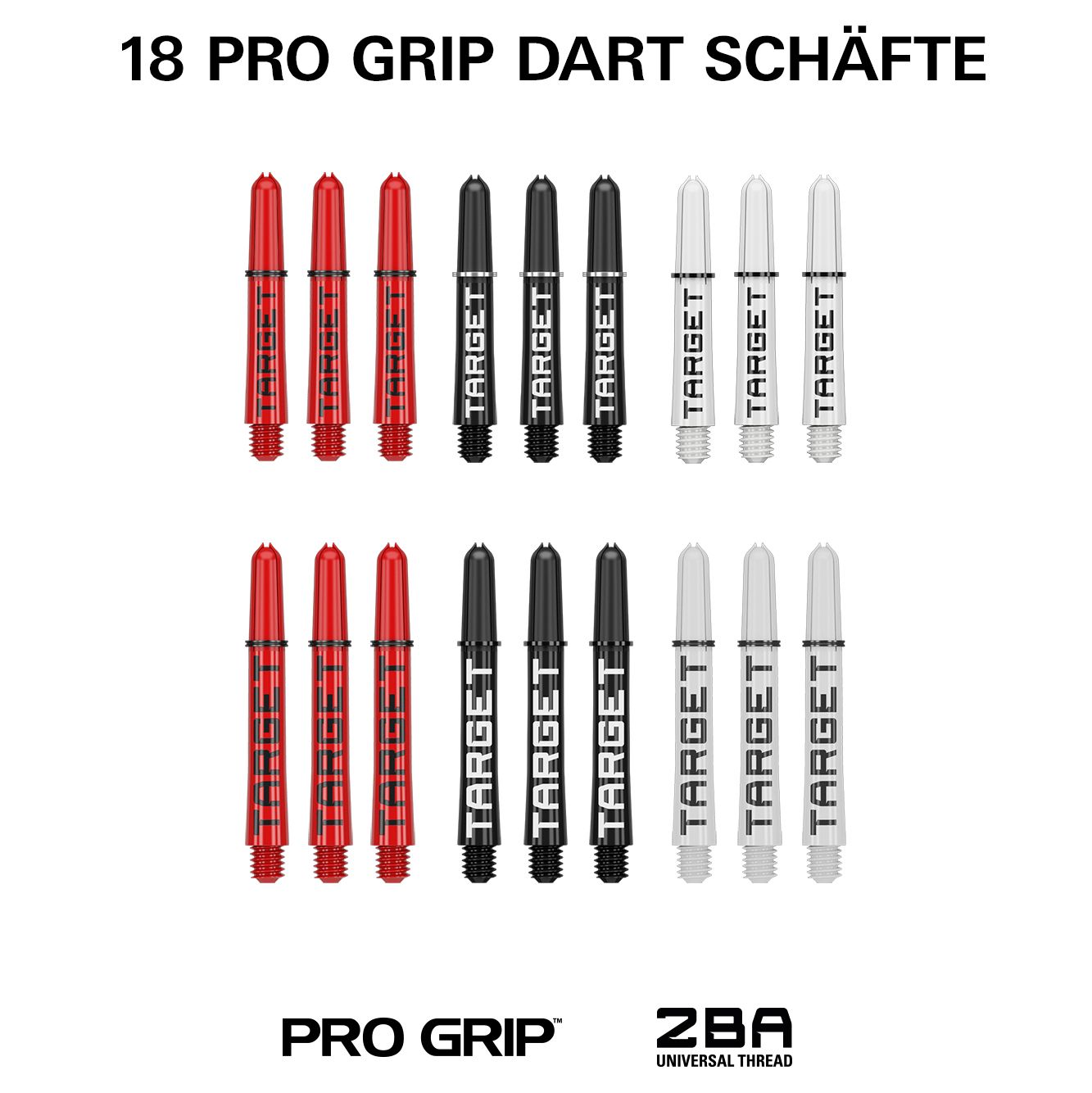 Sada šípů Target Stephen Bunting Bullet, 100 kusů, mosazné ocelové šipky - 22g Das Target Stephen Bunting Bullet Brass Steeldart Set, 22g, ist im Bild abgebildet. Die Flights ragen hervor.