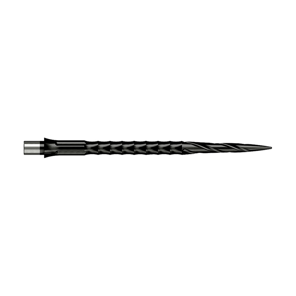 Caliburn System Steeldartspitzen - Spiro - No Lip - Black Abgebildet ist ein Produkt mit dem Dateinamen EVO033_Caliburn_Evo_System_Steeldartspitzen_Spiro_NoLip_Black_40mm_2. Es handelt sich vermutlich um Steeldartspitzen in schwarzer Ausführung.