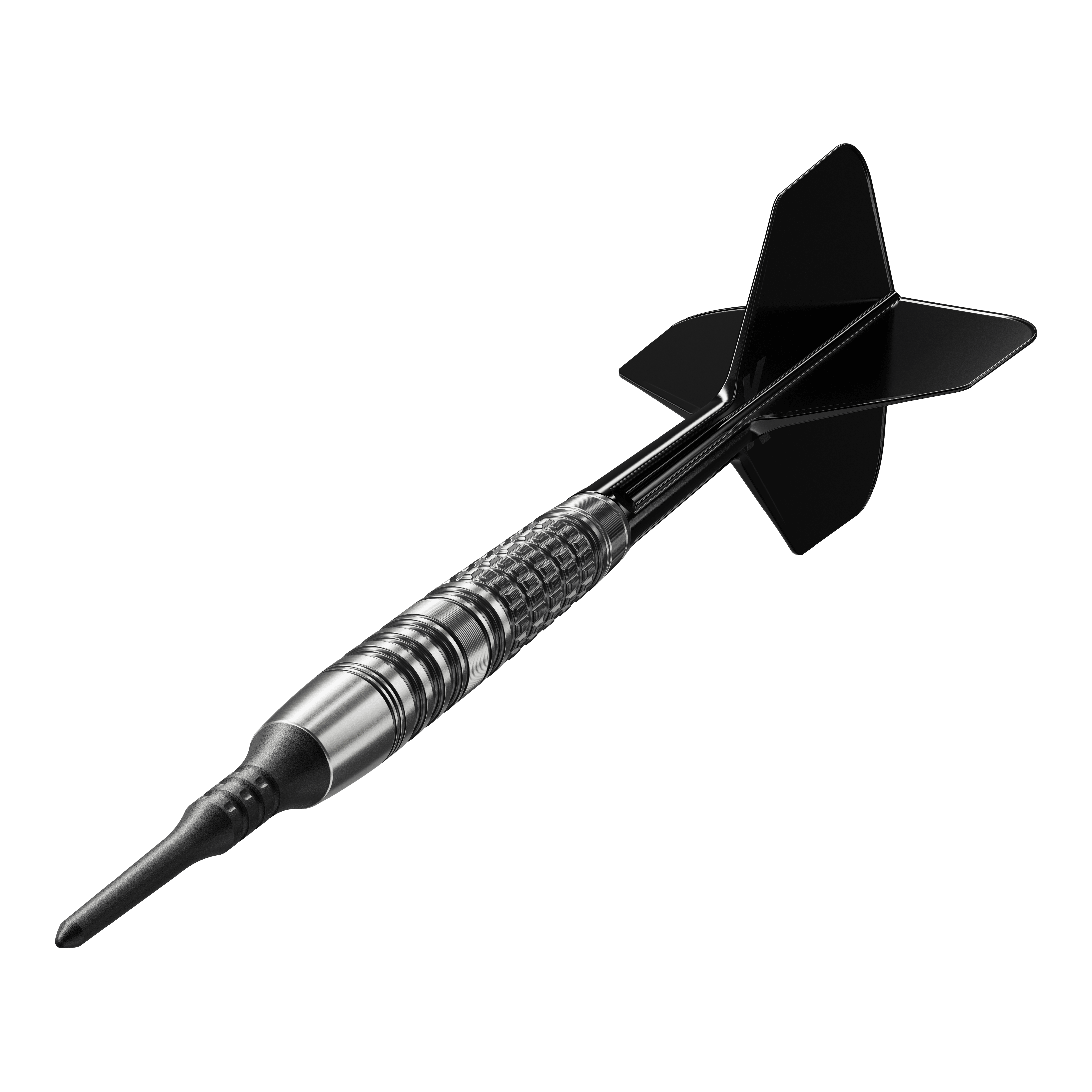 Dardos blandos Target Japan Black Marque Lumiere GEN3 - 18,5 g Das Bild zeigt einen Target Japan Black Marque Lumiere GEN3 Softdart mit einem Gewicht von 18,5g. Der Dartpfeil hat ein elegantes, schwarzes Design und eine strukturierte Griffzone.