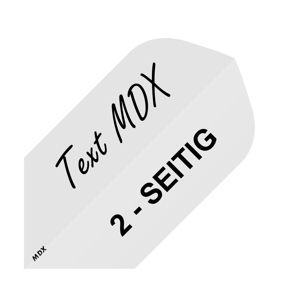 10 set of printed flights on 2 sides - desired text - MDX Slim