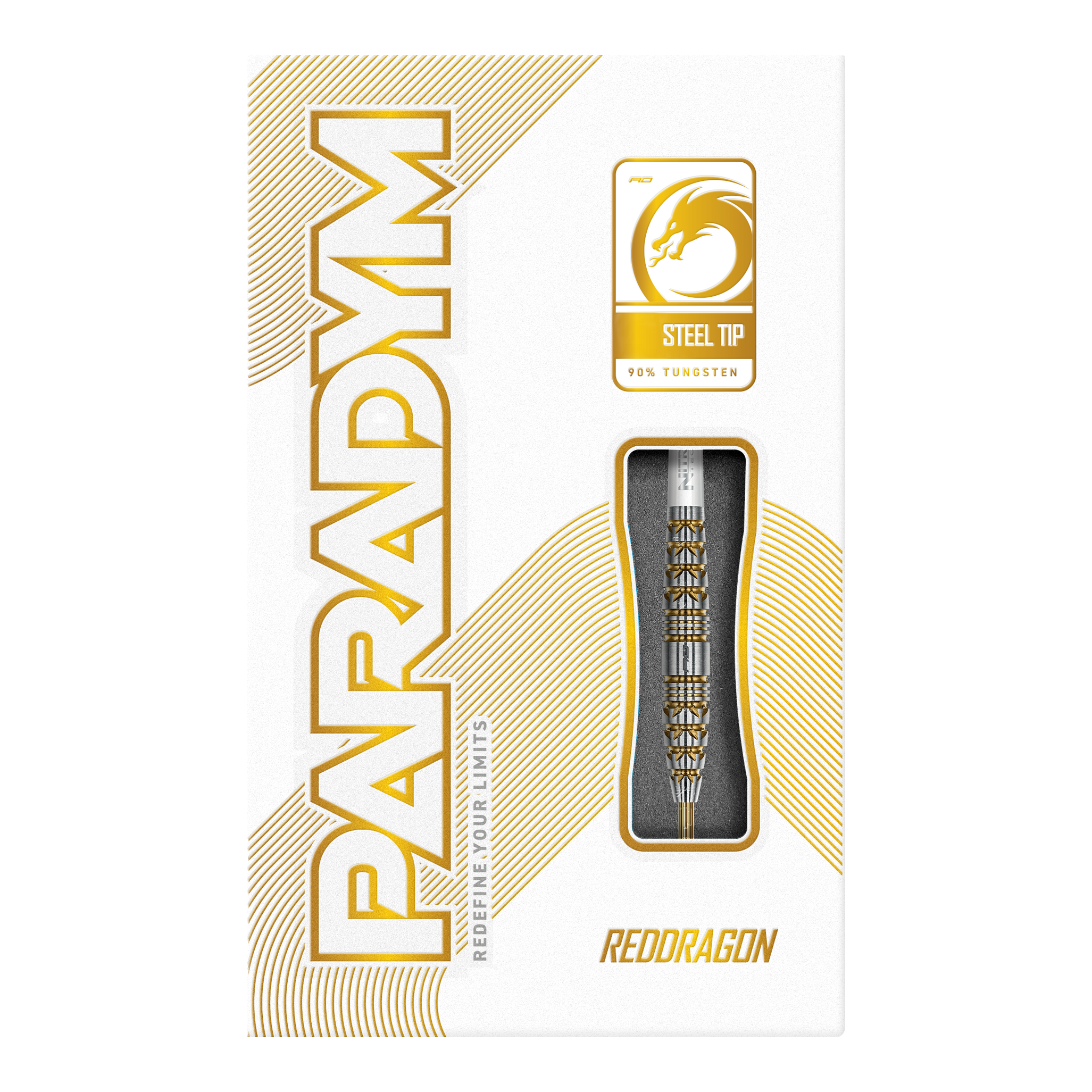 Dardos de acero Torpedo Red Dragon Paradym Gold Abgebildet ist das Produkt Red Dragon Paradym Gold Torpedo Steeldarts. Es handelt sich um hochwertige Steeldarts mit goldfarbenem Design.