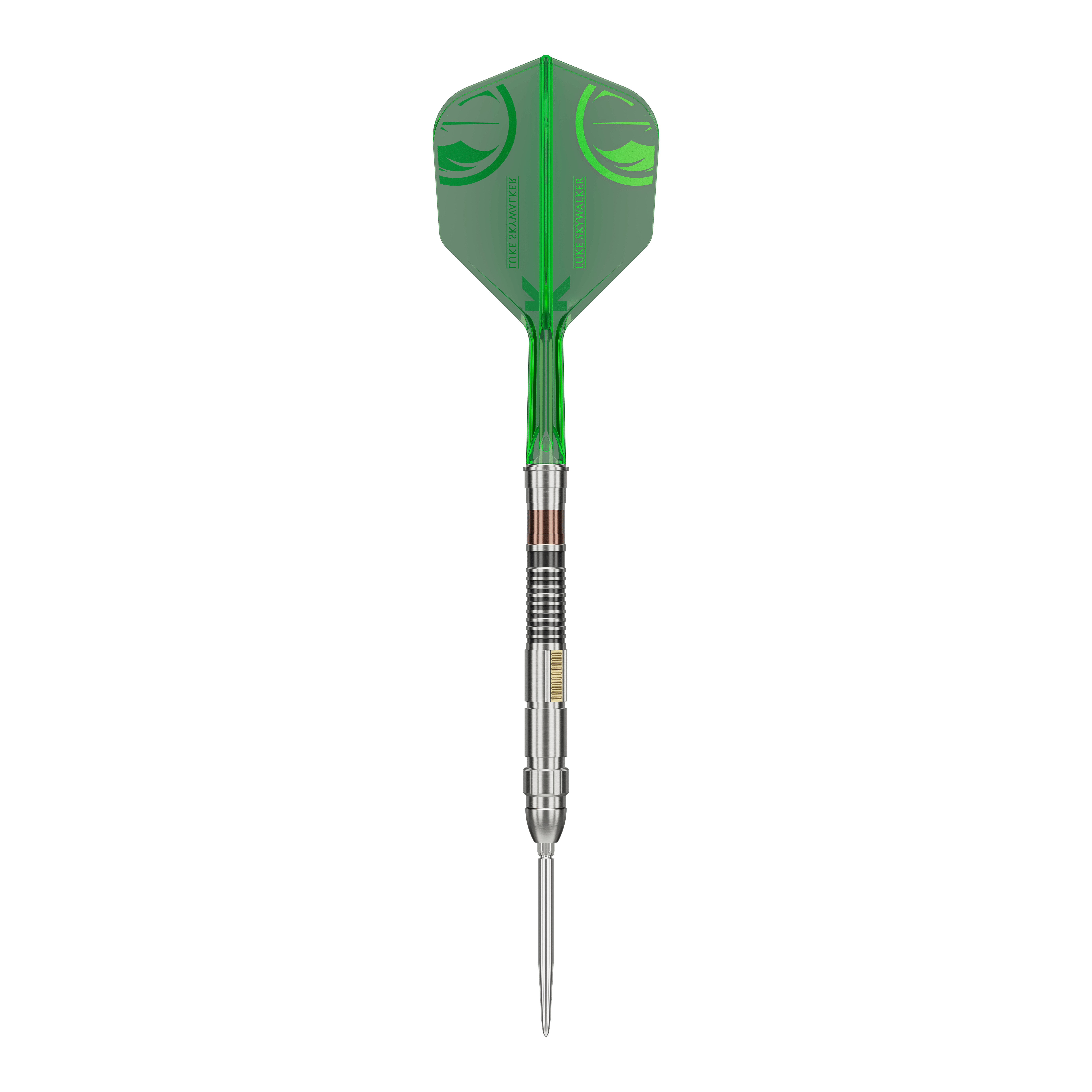 Das Bild zeigt die Target Star Wars Luke Skywalker The Jedi Knight Light Saber Limited Edition Steeldarts - 24g. Es handelt sich um eine limitierte Dart-Edition, inspiriert von Luke Skywalker aus Star Wars.