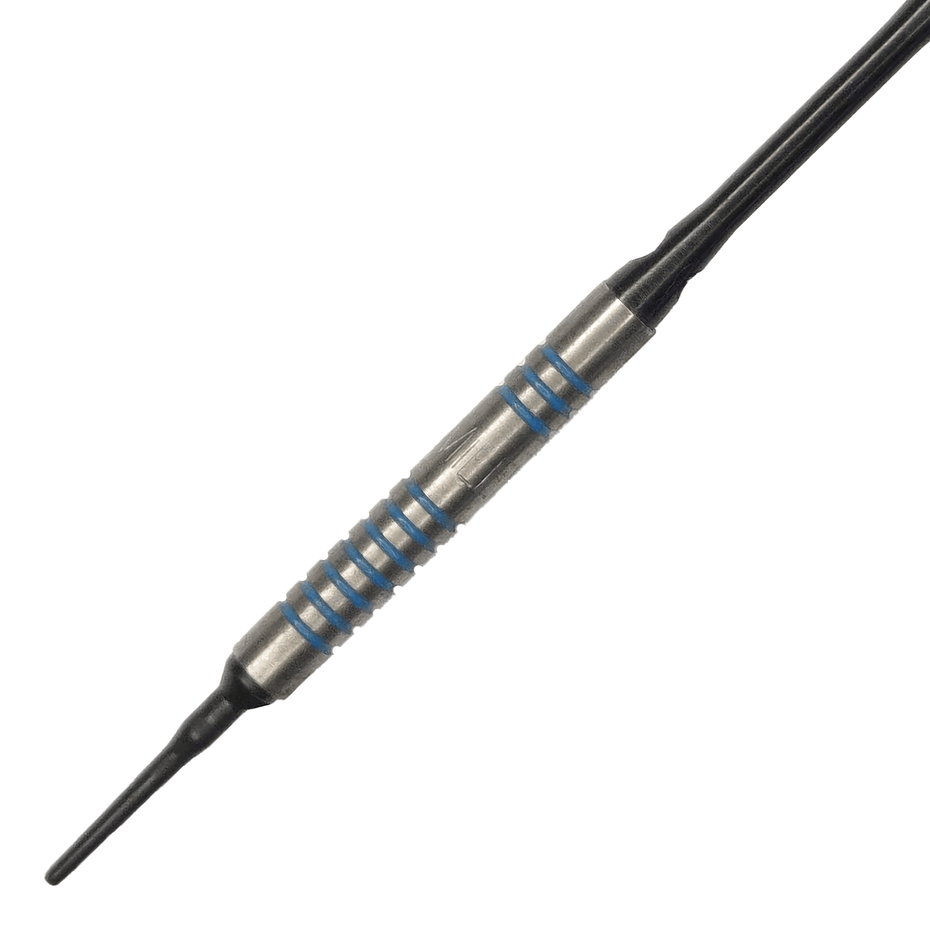 Dardos blandos McDart 85 Tungsten V1 - 17 g Der McDart 85er Tungsten V1 Softdart wiegt 17 Gramm und hat ein silbernes Barrel mit blauen Rillen. Die Spitze ist aus Kunststoff und eignet sich für elektronische Dartscheiben.