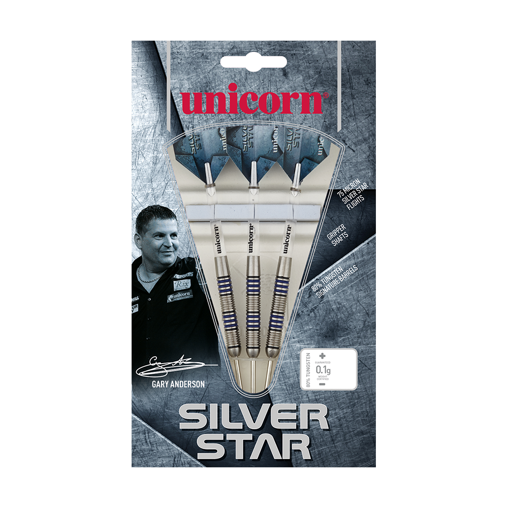 Unicorn Silver Star Gary Anderson P4 80% ocelové šipky