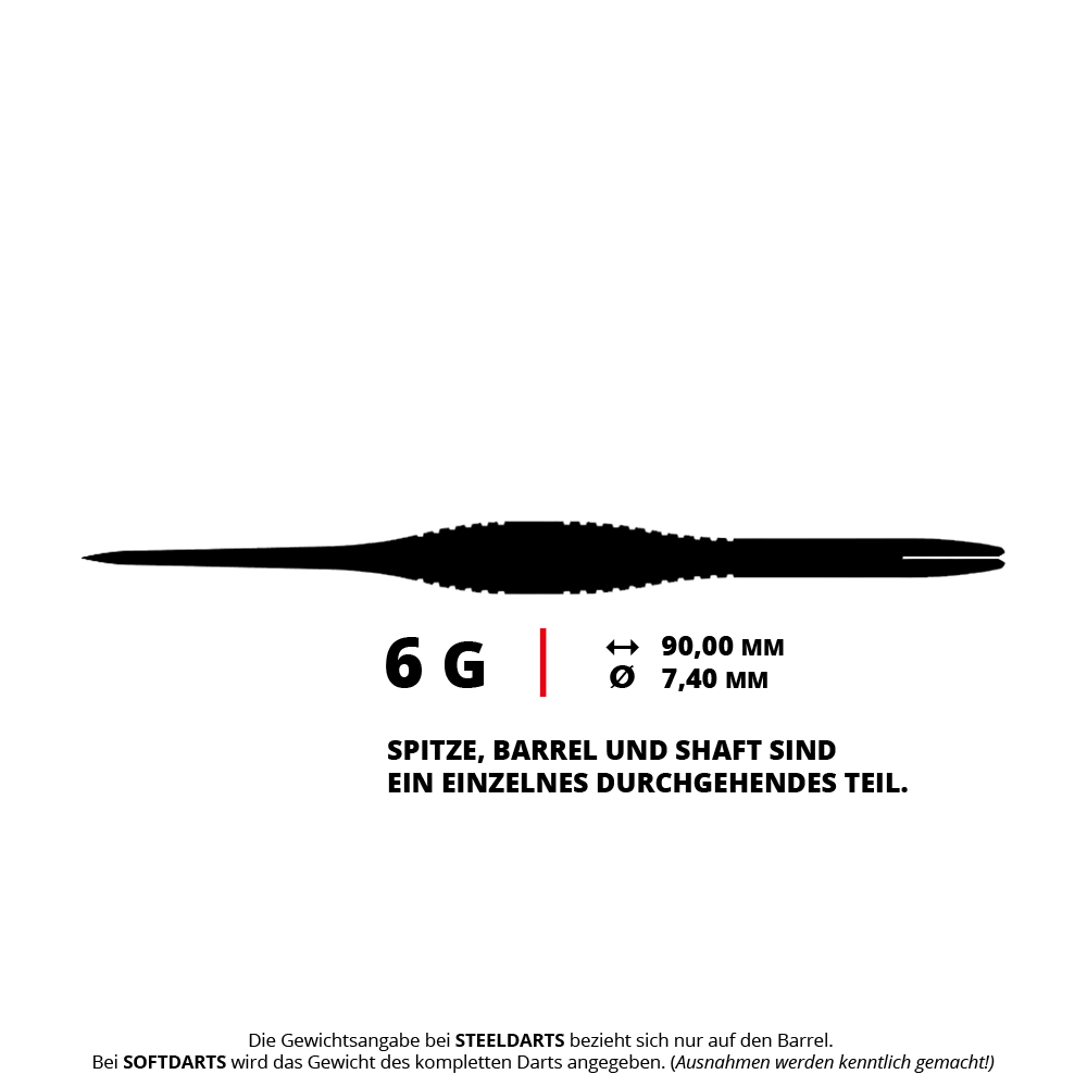 Caliburn TTD Complete Titanium T2 Stříbrné Steeldarts - 6g Das Bild zeigt die Caliburn TTD Complete Titanium T2 Black Steeldarts - 6g. Die Steeldarts sind in dunklem Design und wiegen 6 Gramm.