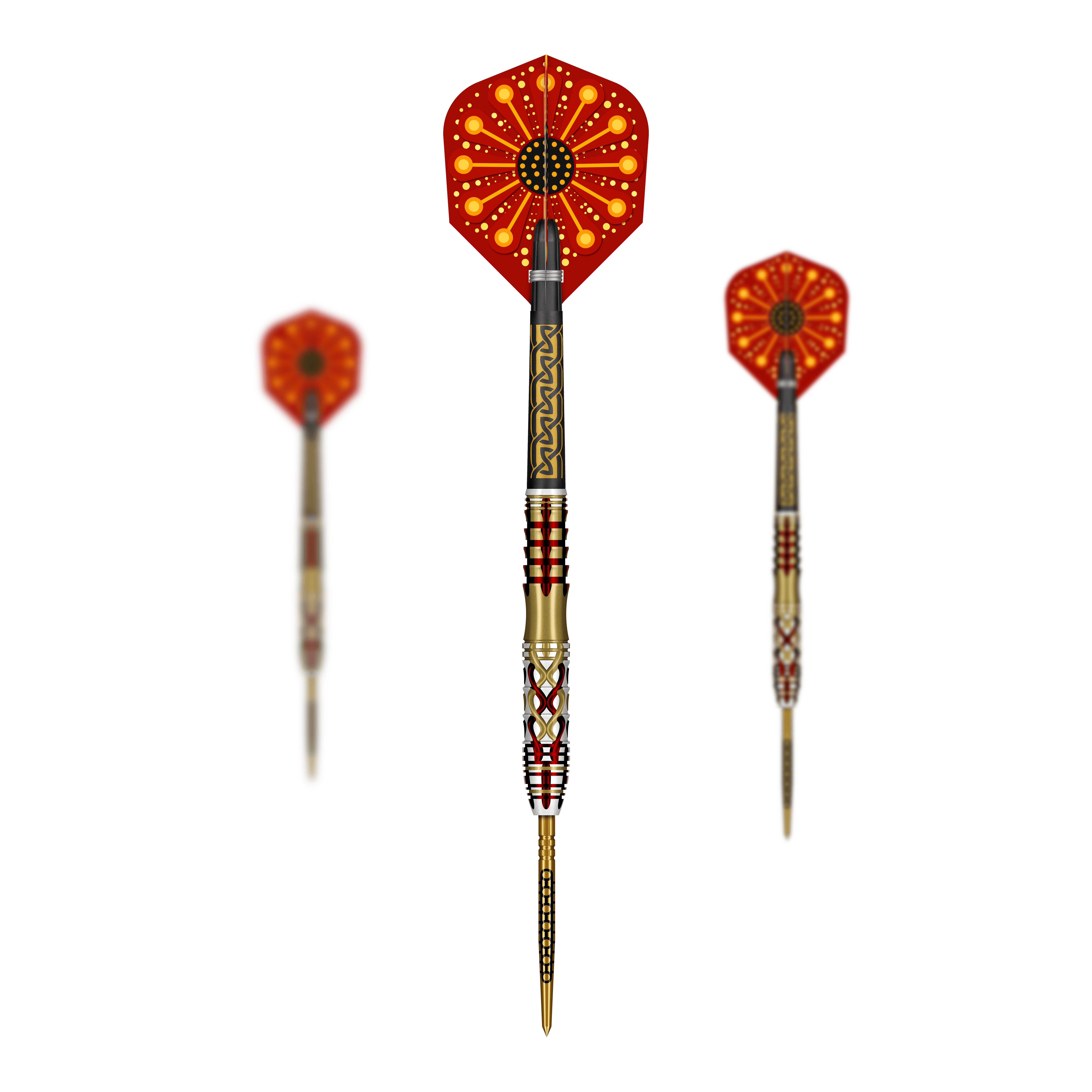 Lotki stalowe Shot Goths Alaric Turbo Point - 23 g Gezeigt werden Shot Goths Alaric Turbo Point Steeldarts im 23g Set. Das Set bietet hochwertige Steeldarts für anspruchsvolle Dartspieler.