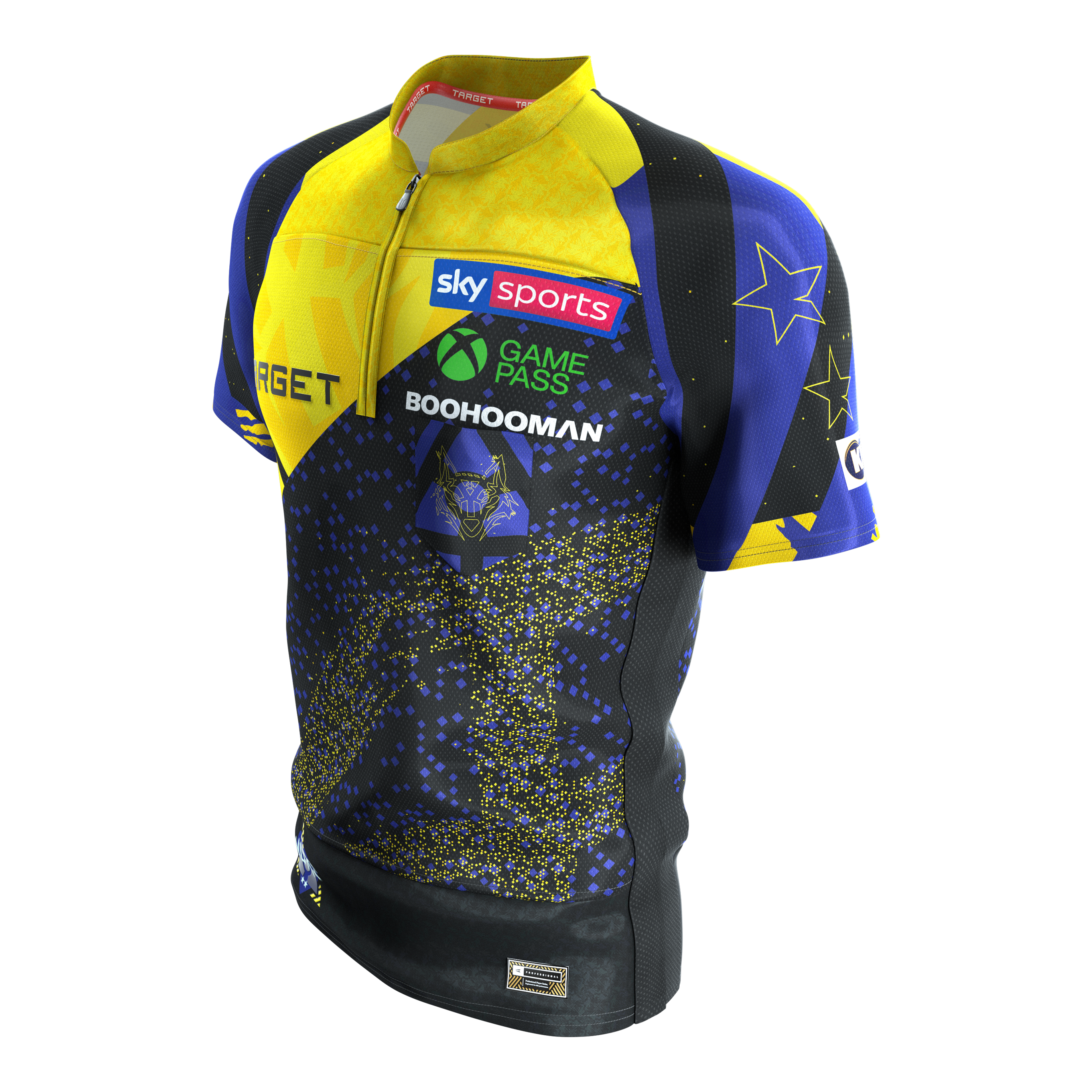 Target Luke Littler Dartshirt 2027 Das Target Luke Littler Dartshirt 2027 ist abgebildet. Dieses Shirt richtet sich an Dartspieler und Fans von Luke Littler.