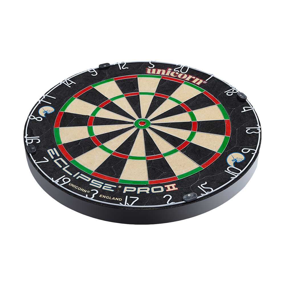 Unicorn Eclipse Pro 2 Dartboard Unicorn Eclipse Pro 2 Dartboard wird klar dargestellt. Das Board ist frontal ausgerichtet.