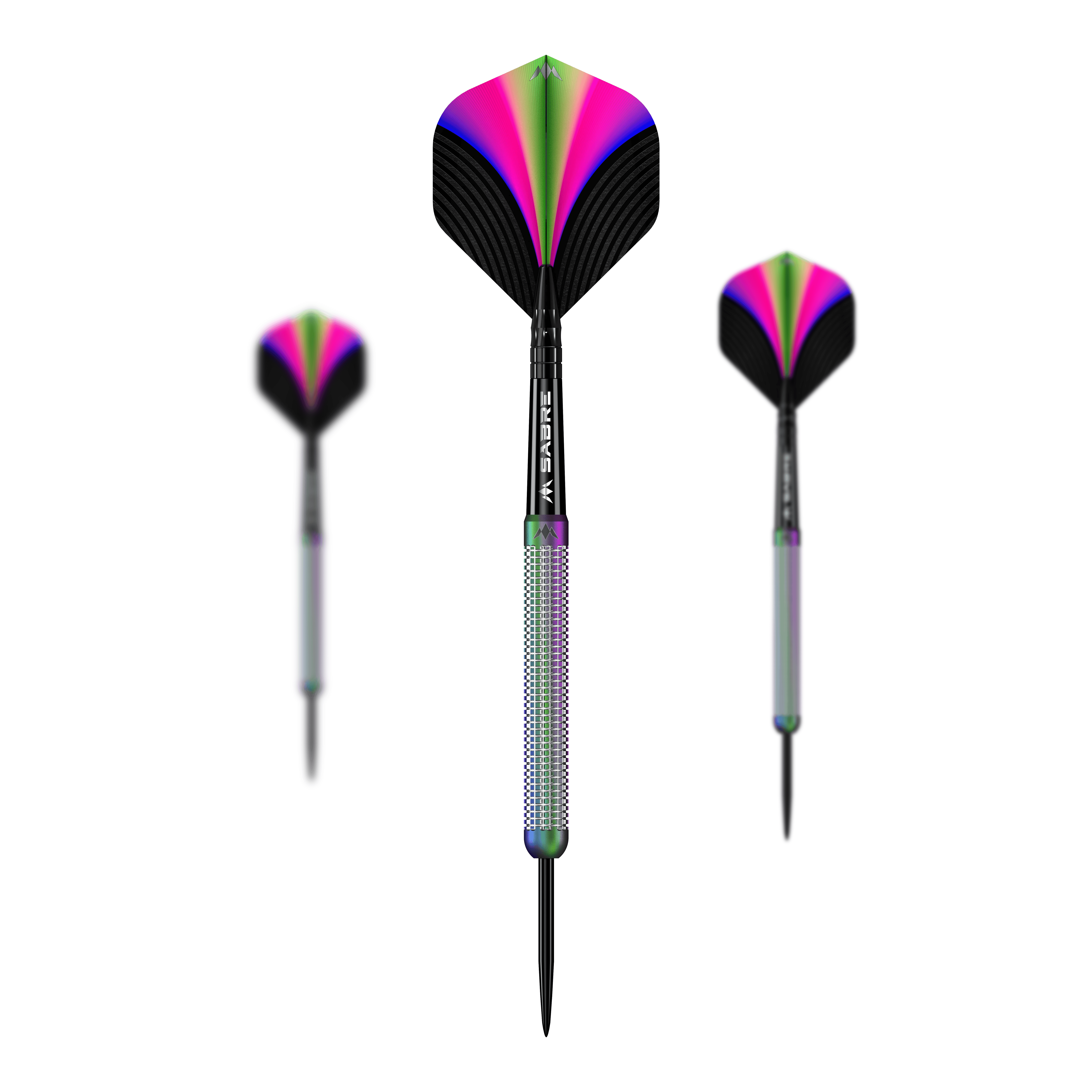 Lotki stalowe Mission Aurora Coral PVD - 23g Das Produkt Mission Aurora Coral PVD Steeldarts - 23g ist als Set zu sehen. Die Barrels haben ein besonderes Muster.