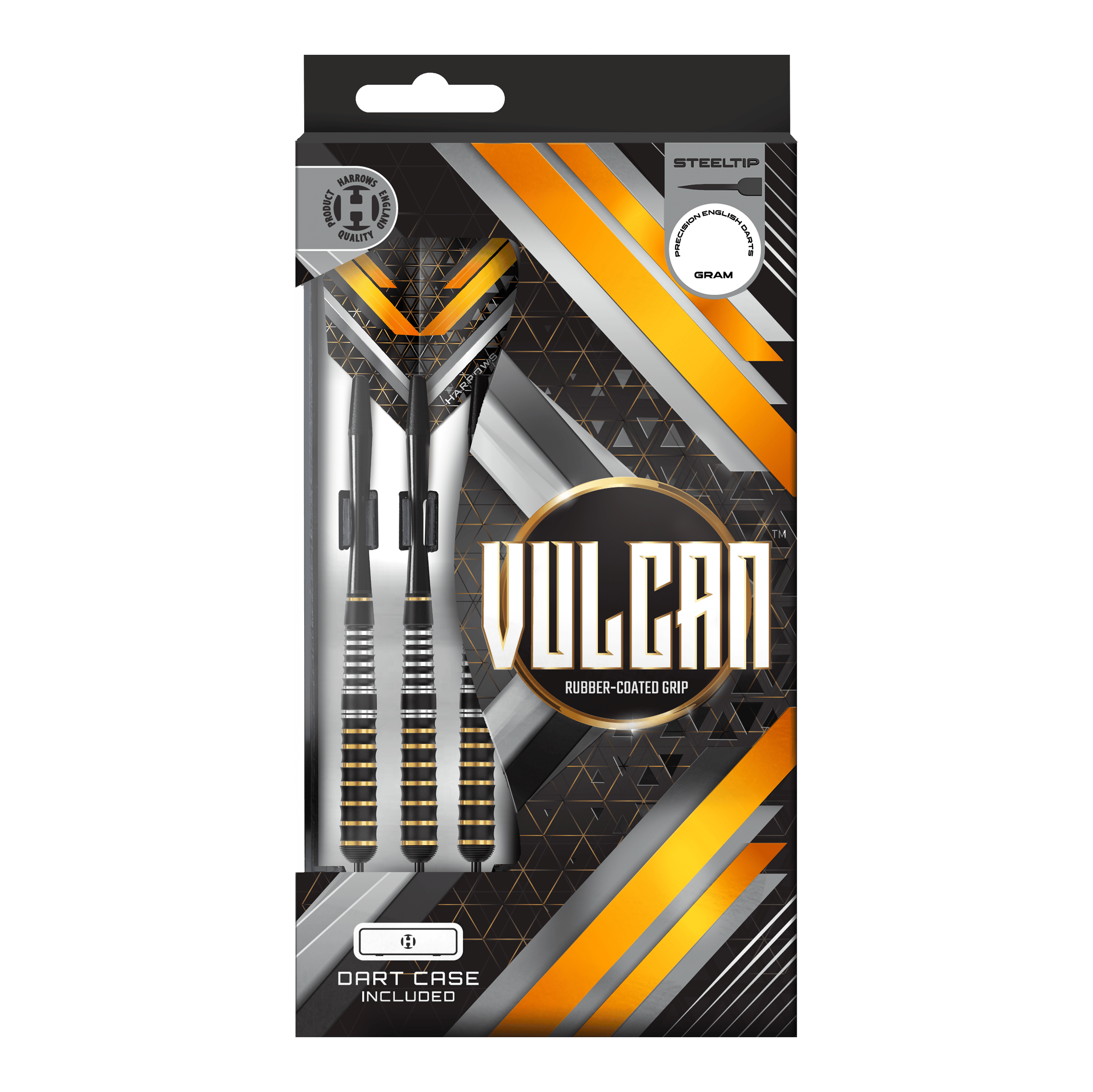 Ocelové šipky Harrows Vulcan Das Bild zeigt Harrows Vulcan Steeldarts. Die hochwertige Verarbeitung ist deutlich sichtbar.