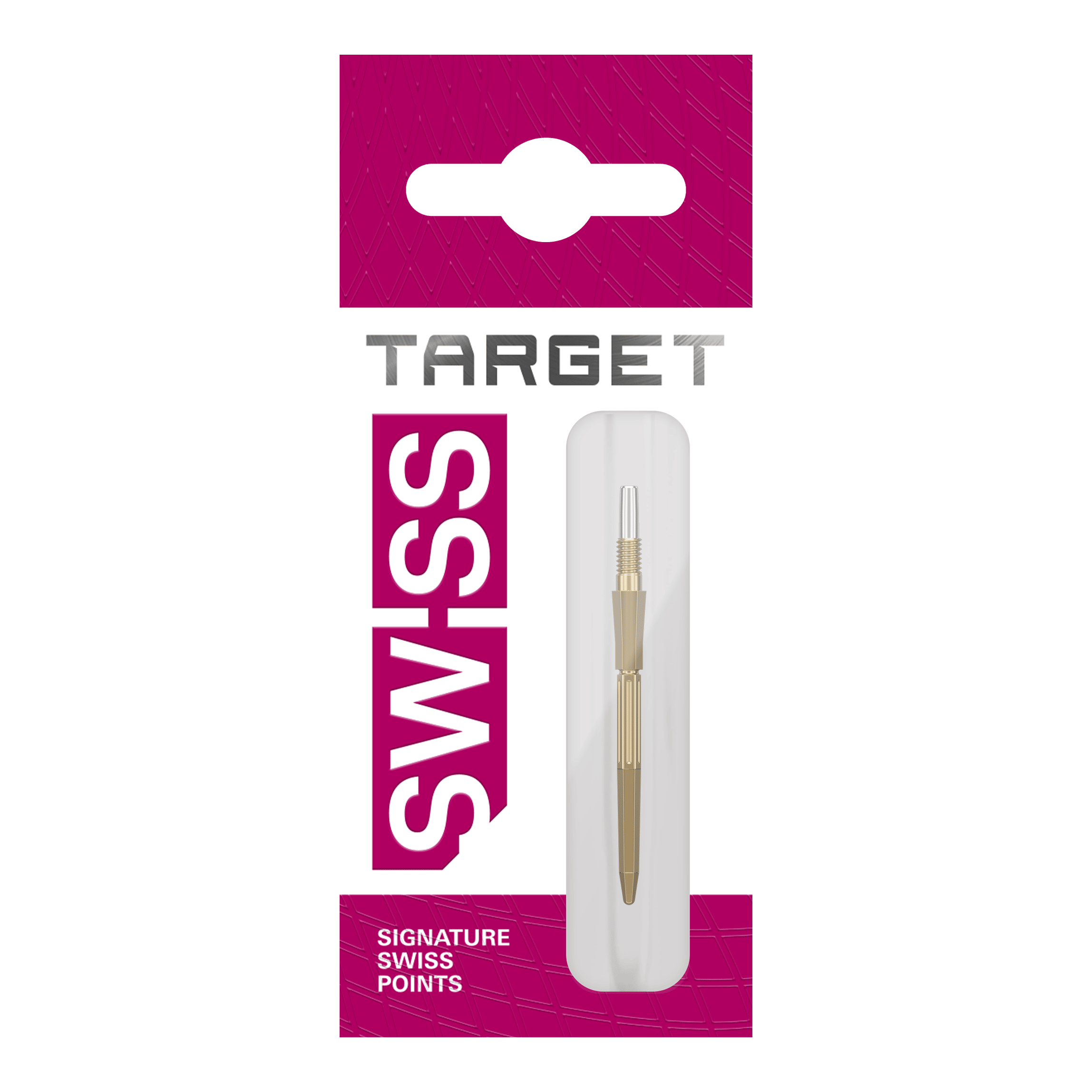 Target Elysian Archetype 43 Swiss Point Steeldartspitzen - Gold Das Bild zeigt Dartspitzen in goldener Farbe. Es handelt sich um Target Elysian Archetype 43 SwissPoint Dartspitzen, 30 mm.