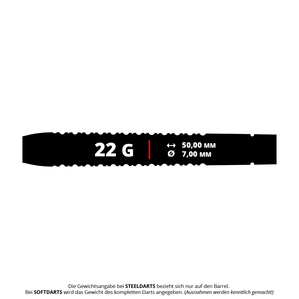 Dardos blandos Bulls Leon Weber - 22 g Die Abbildung zeigt Bulls Leon Weber Softdarts mit einem Gewicht von 22 Gramm. Die Softdarts sind für das Präzisionsspiel im Darts entwickelt.