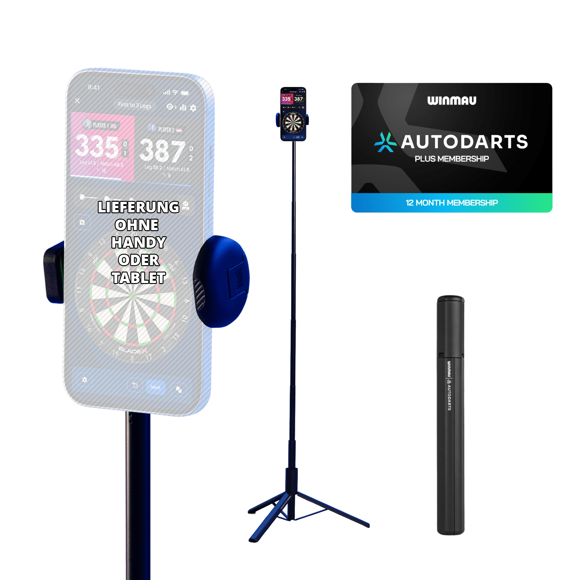 Winmau Device Stand & 12 Monate Membership Bundle Winmau Device Stand & 12 Monate Membership Bundle