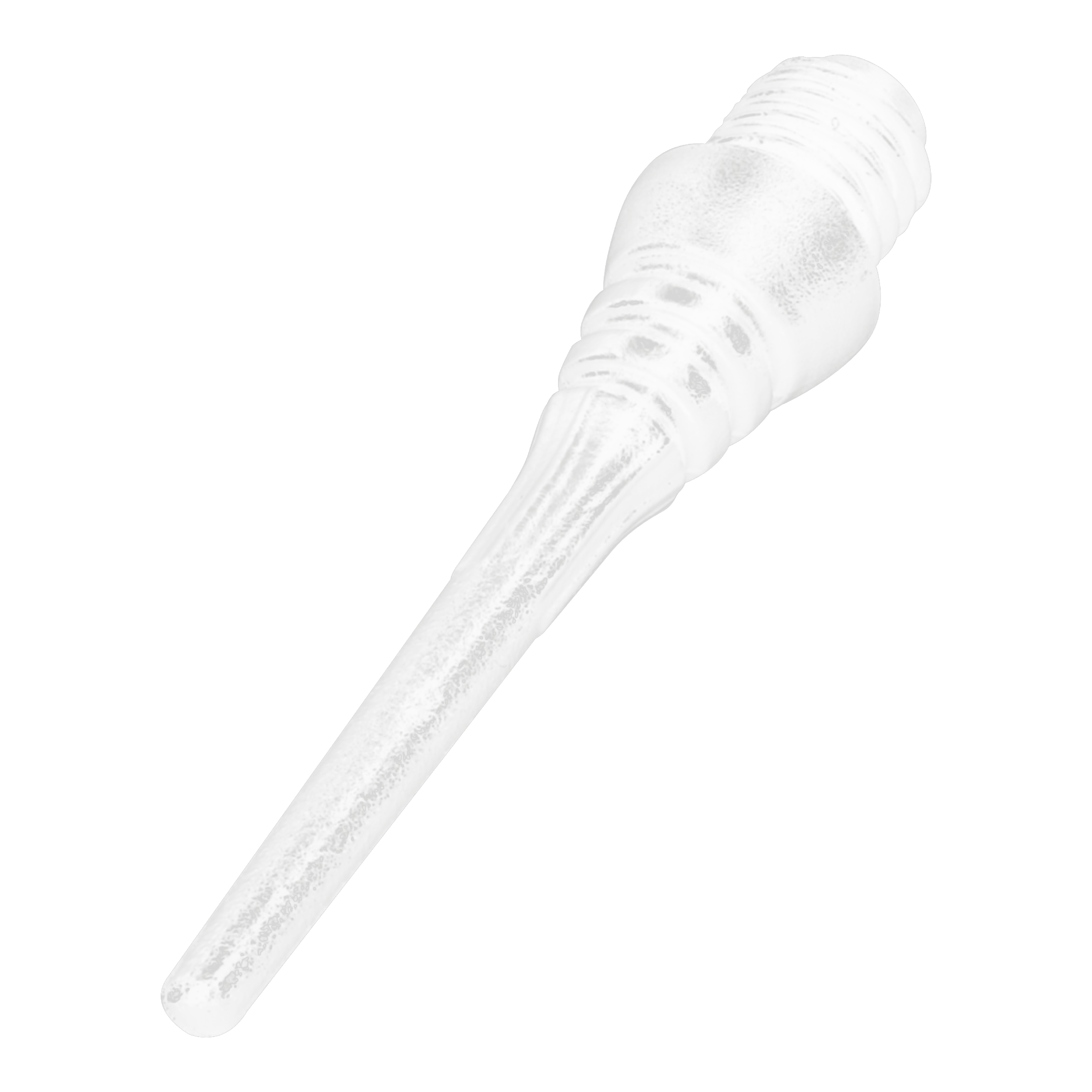 Winmau Triton Softtip Points Softdartspitzen (50-er Pack) Auf dem Bild ist eine weiße Softdartspitze abgebildet. Sie hat ein Gewinde am oberen Ende und eine glatte, spitz zulaufende Form.